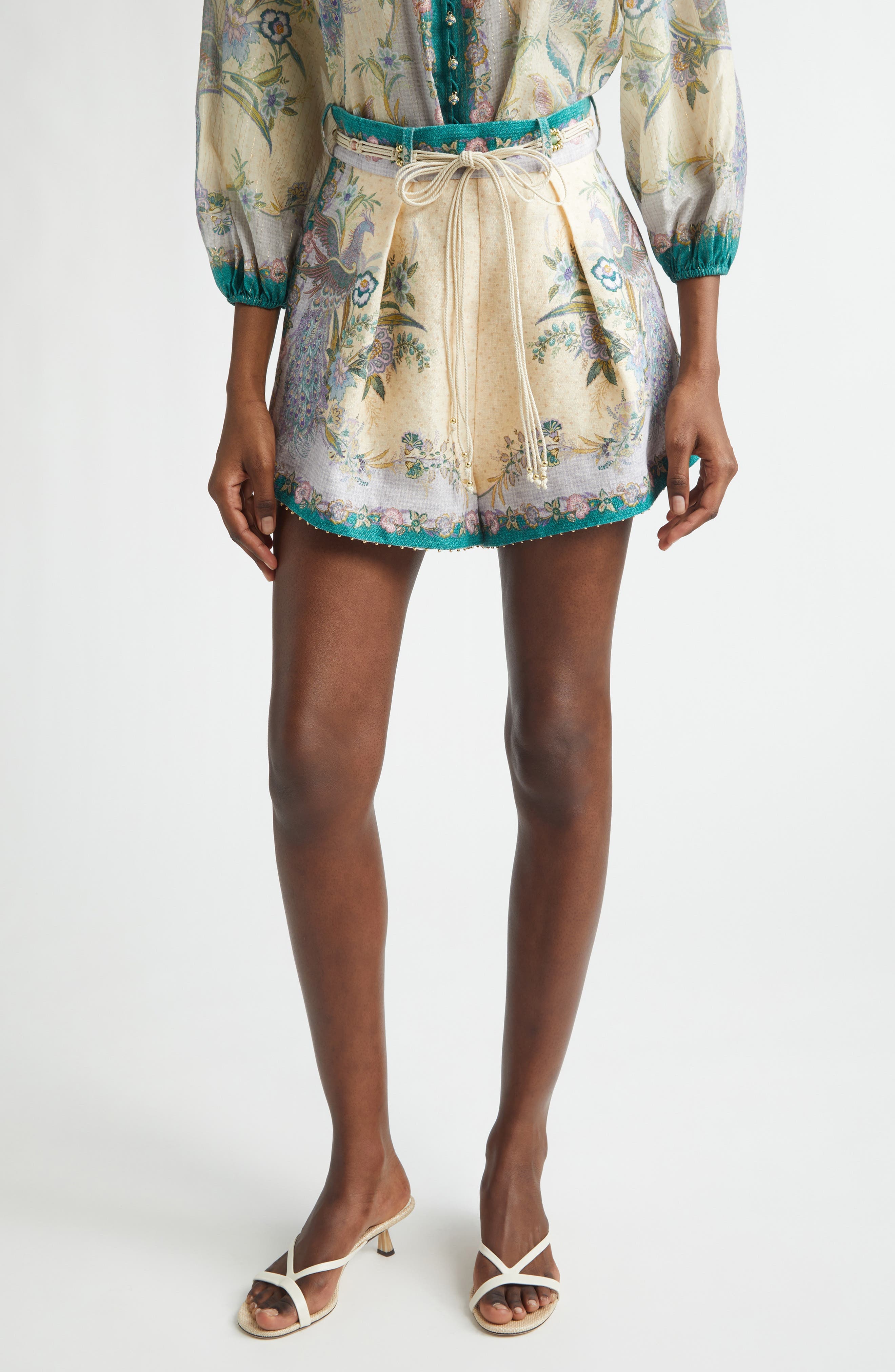 Indra Tuck Linen Shorts - image 1