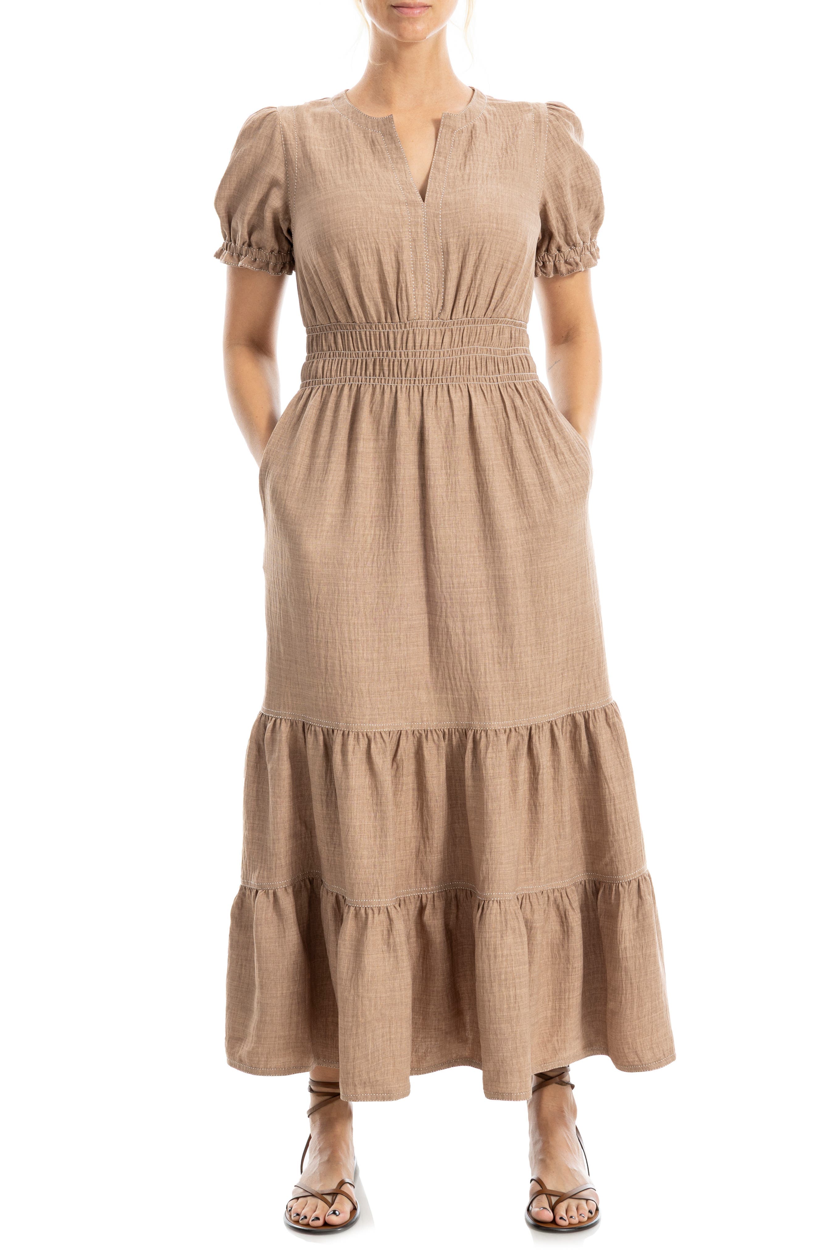 Tiered Crepe Maxi Dress - image 3