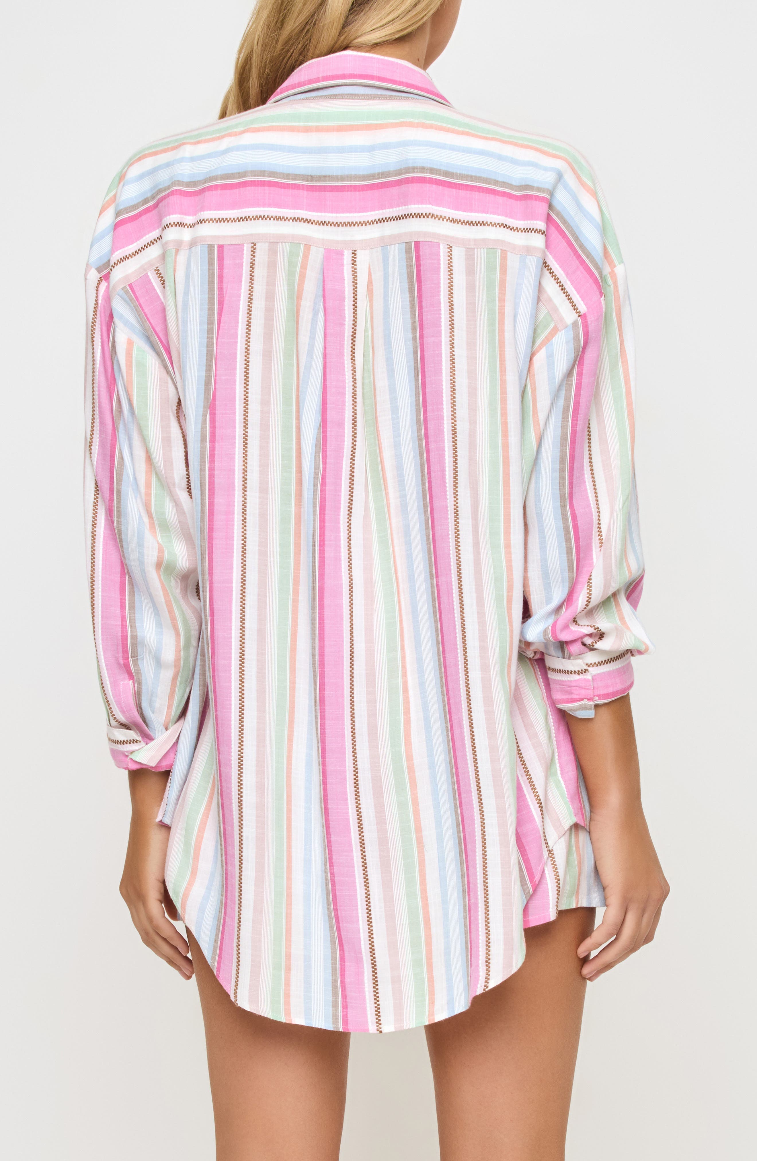 Santa Cruz Stripe Cotton Cover-Up Tunic - image 2