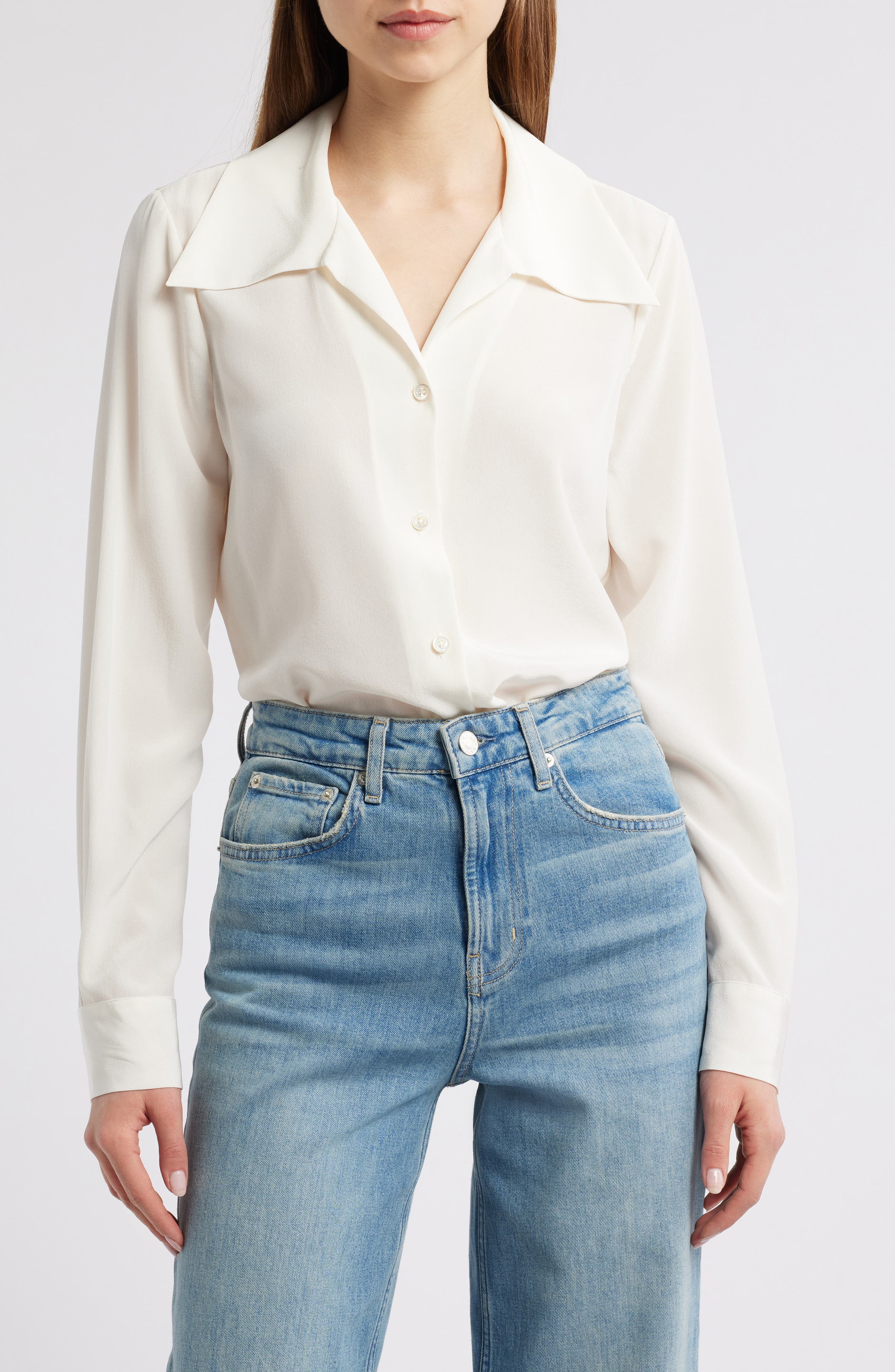 The Moment Silk Button-Up Shirt - image 1