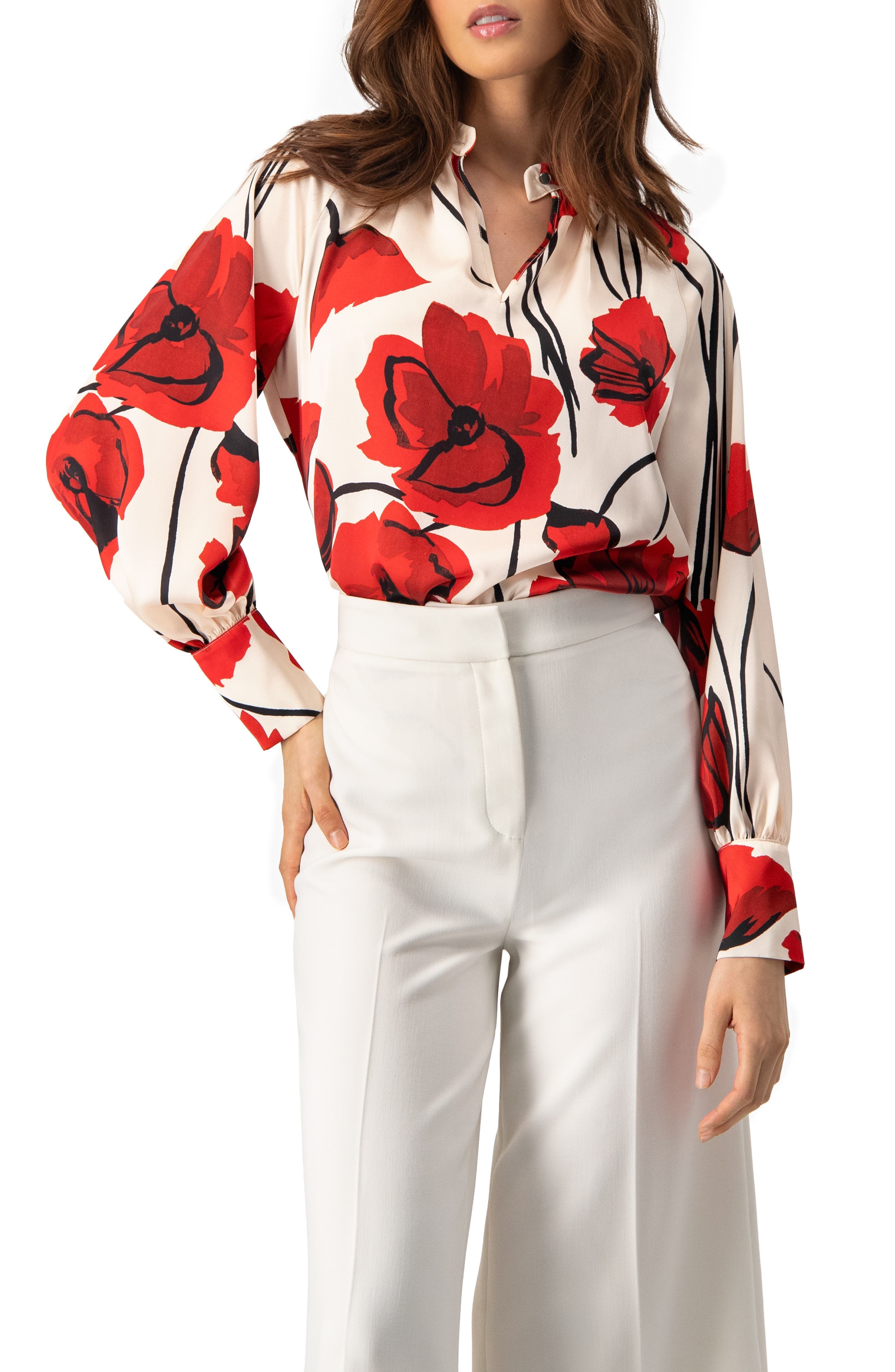 Floral Print Statement Blouse - image 1