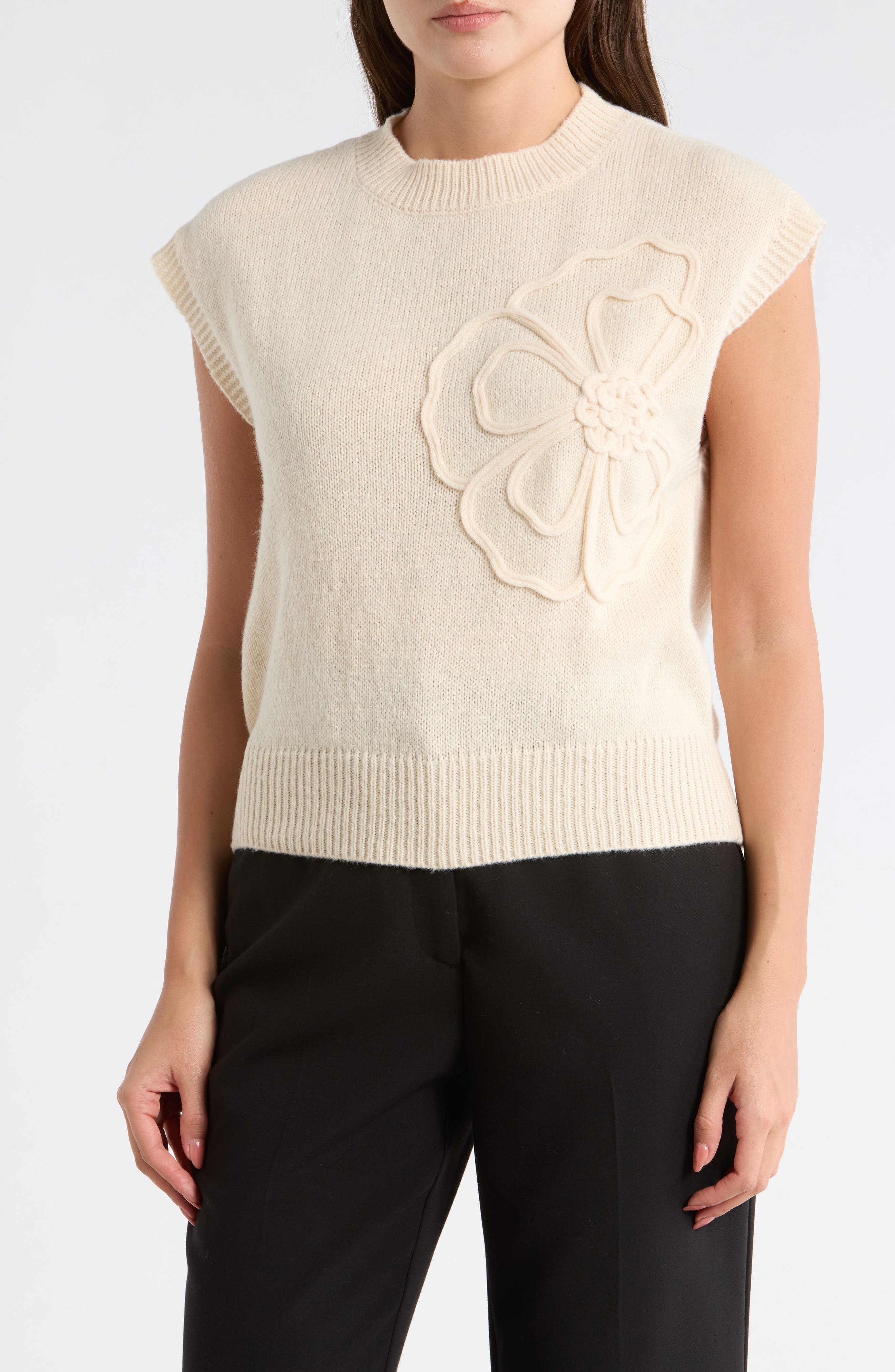 Floral Applique Sweater - image 3