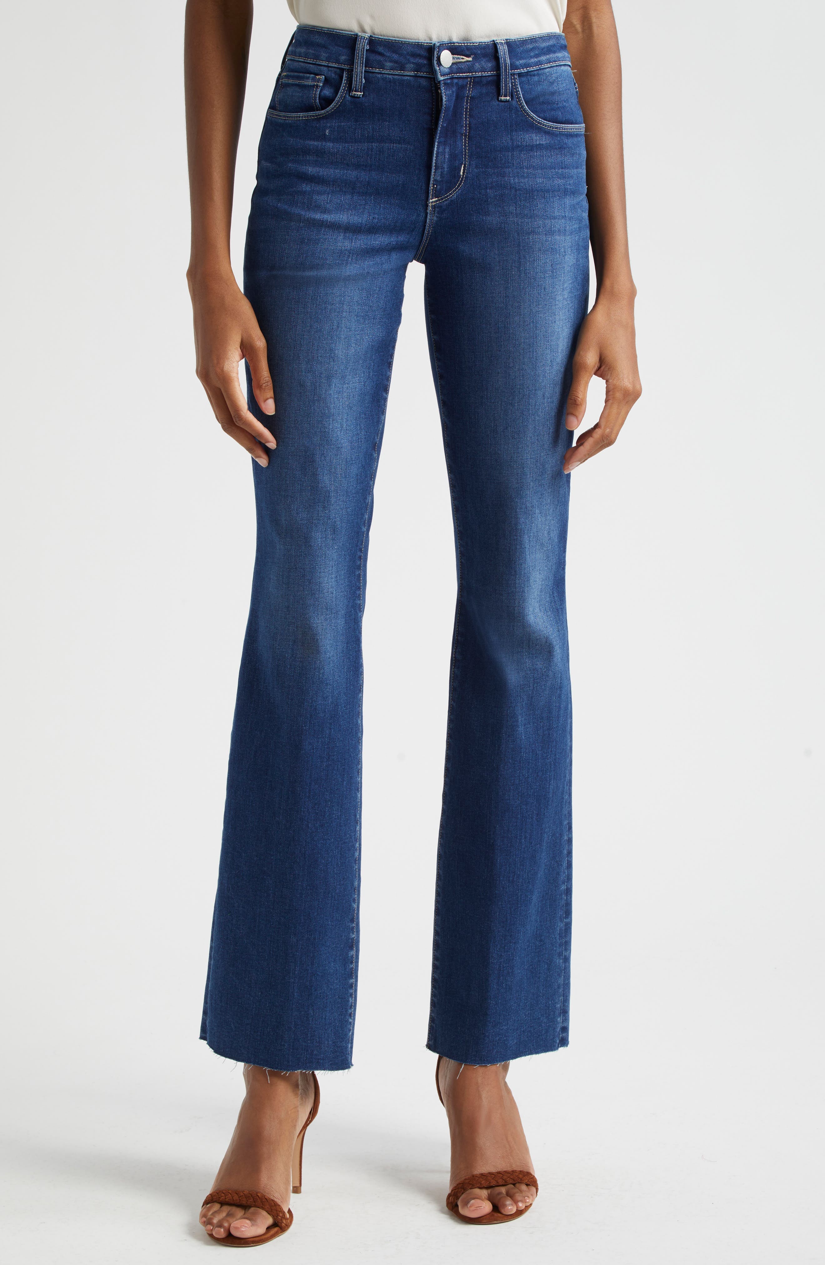 Ruth High Waist Raw Hem Straight Leg Jeans - image 1