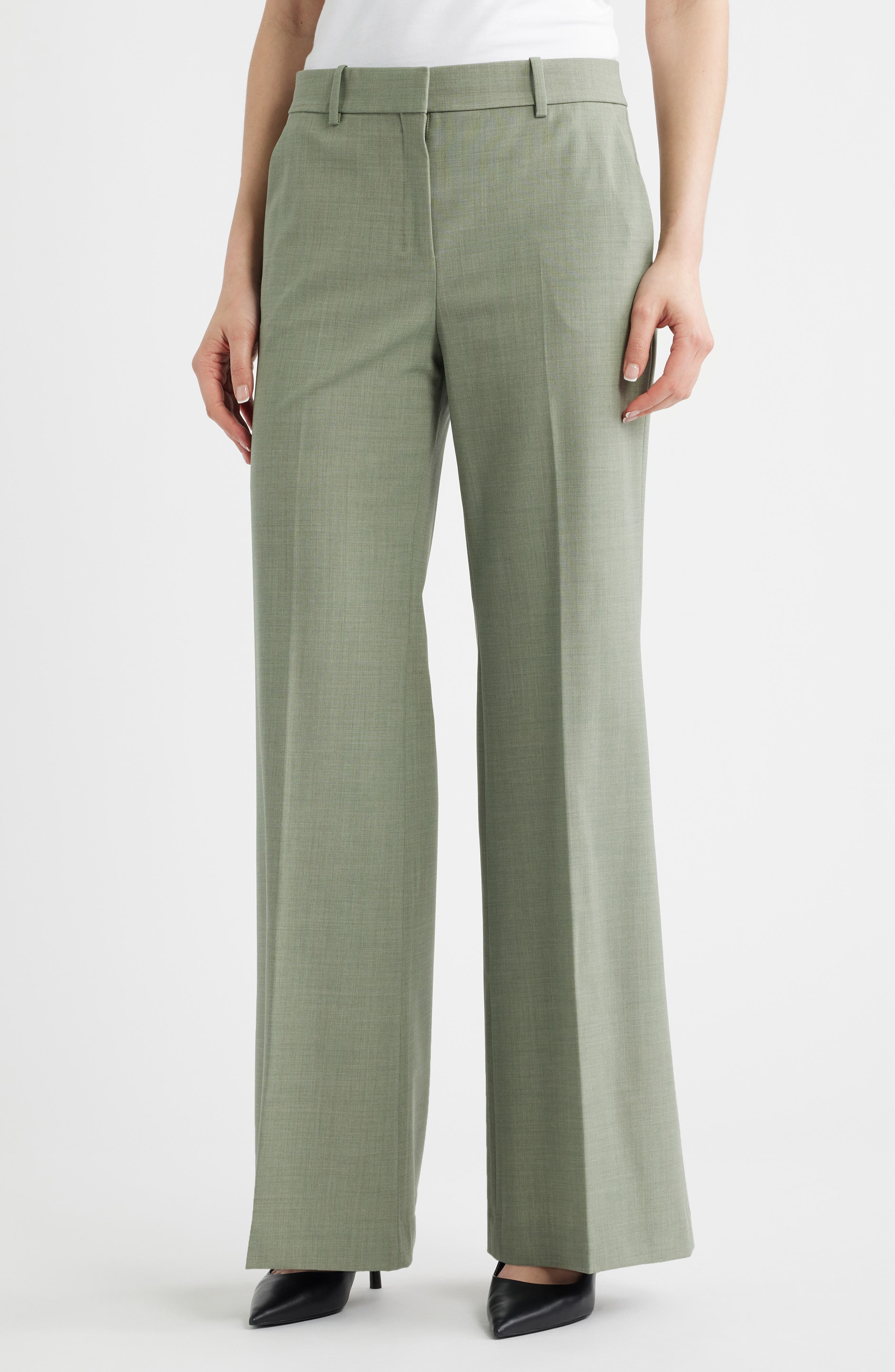 Fluid Flare Stretch Wool Pants - image 1