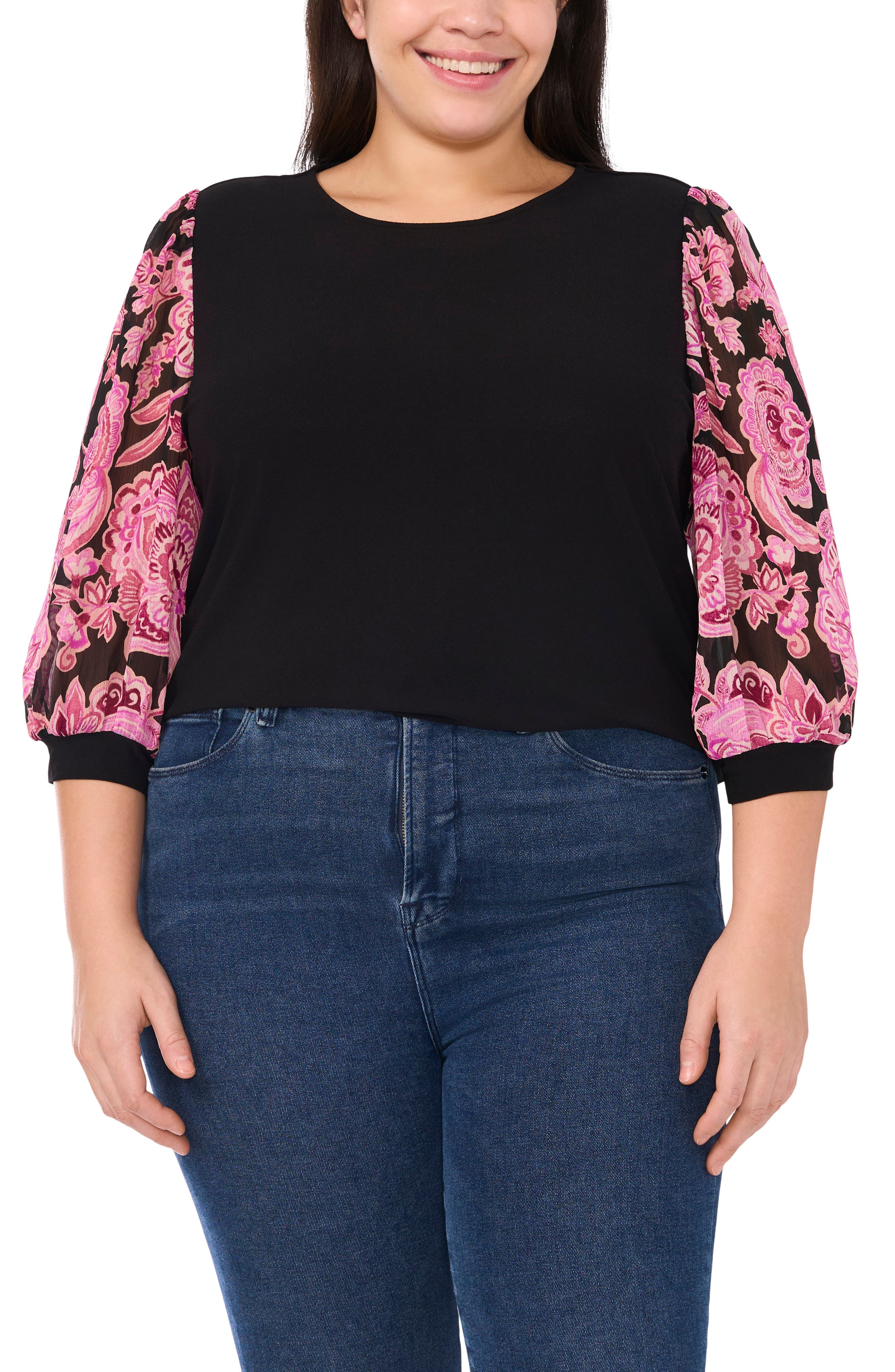 Mixed Media Crepe Top - image 1