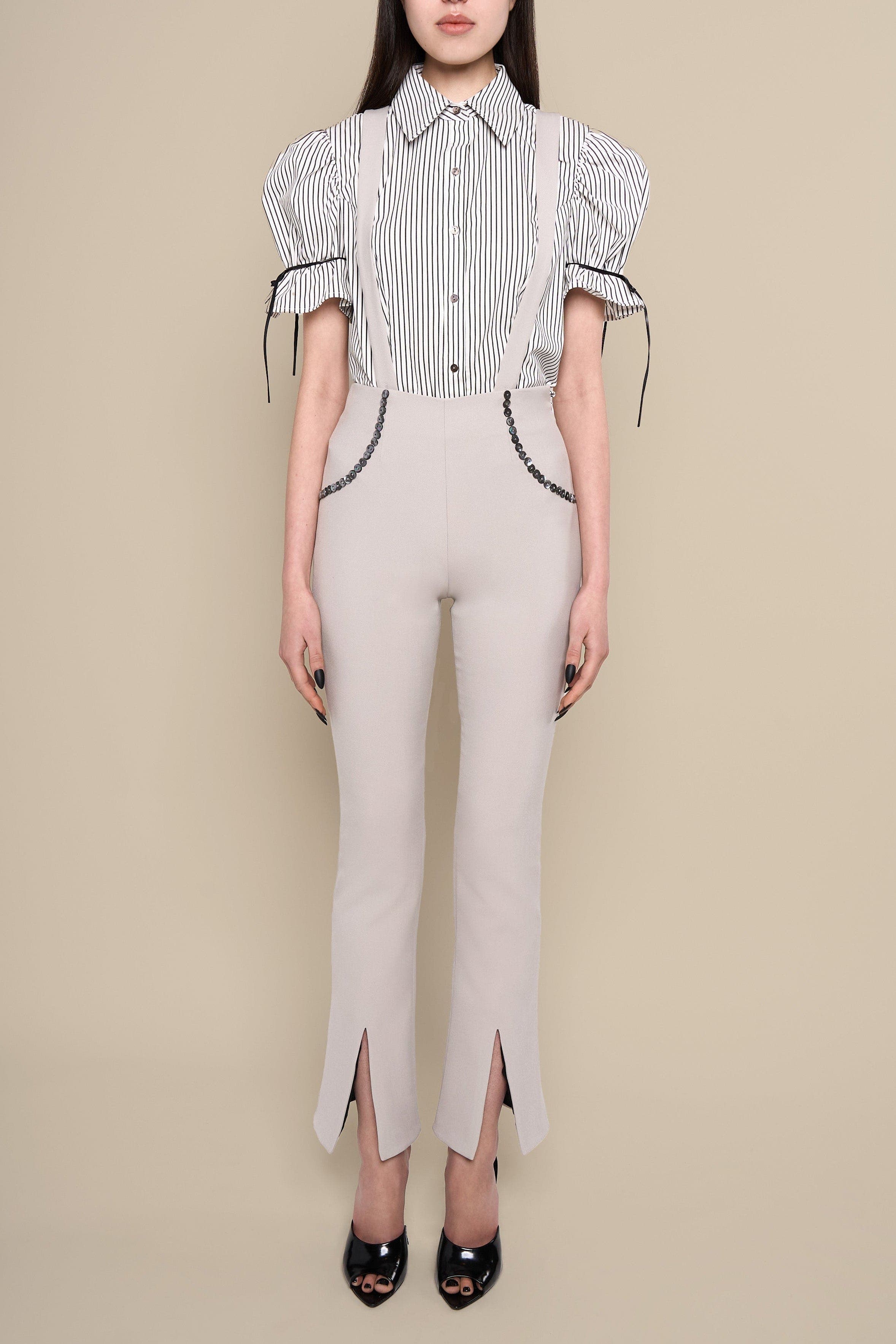 Ginny Slim-Fit Flared Removable Suspender Trousers - image 2