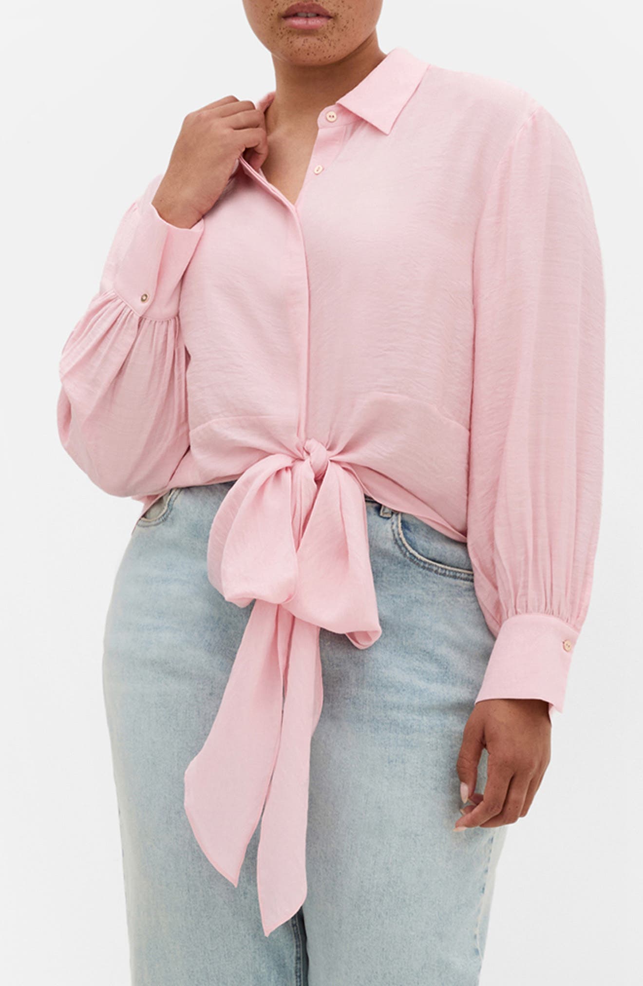 Rosabella Tie Hem Button-Up Shirt - image 3