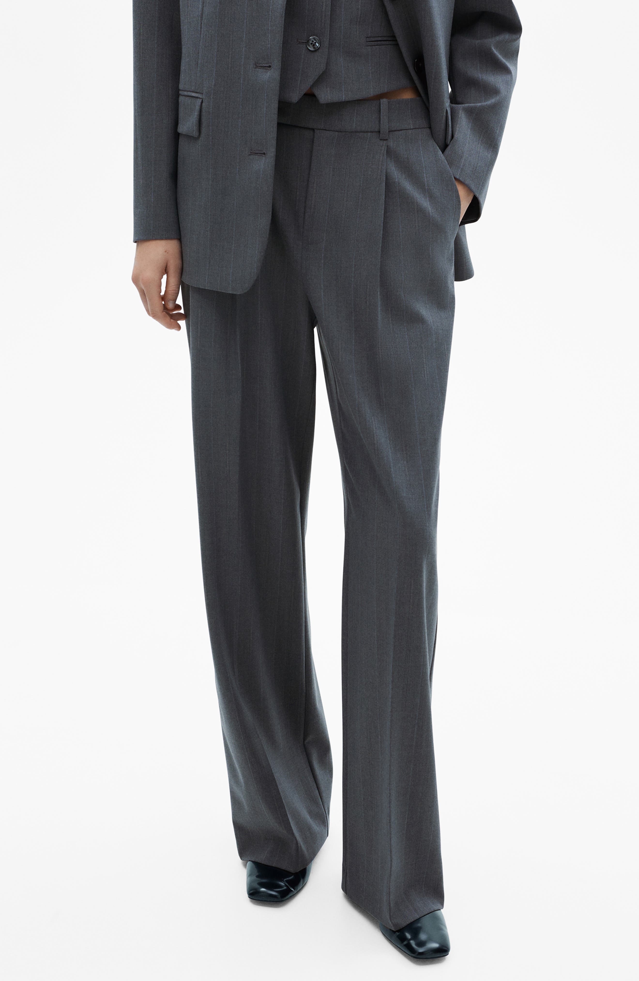 Pinstripe Pleat Front Pants - image 1