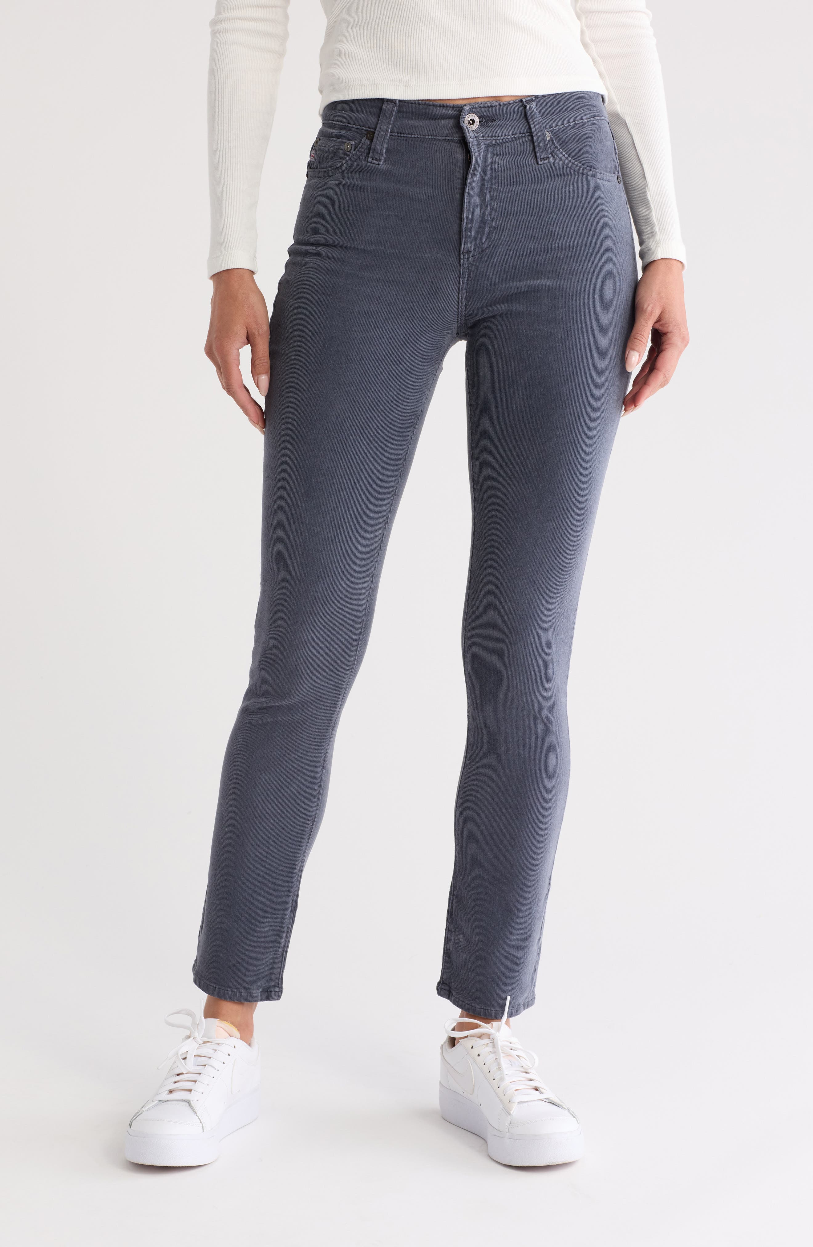 Mari High Waist Slim Ankle Straight Leg Corduroy Pants - image 3