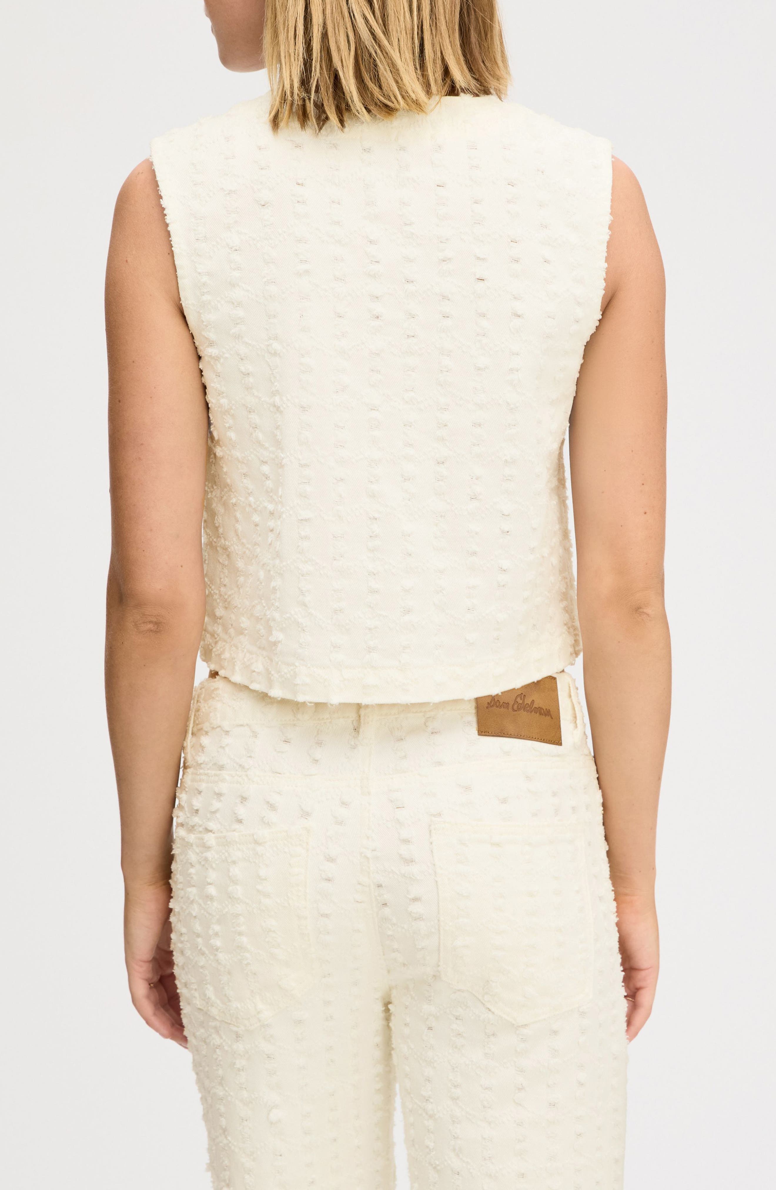 Sleeveless Distressed Denim Crop Top - image 2