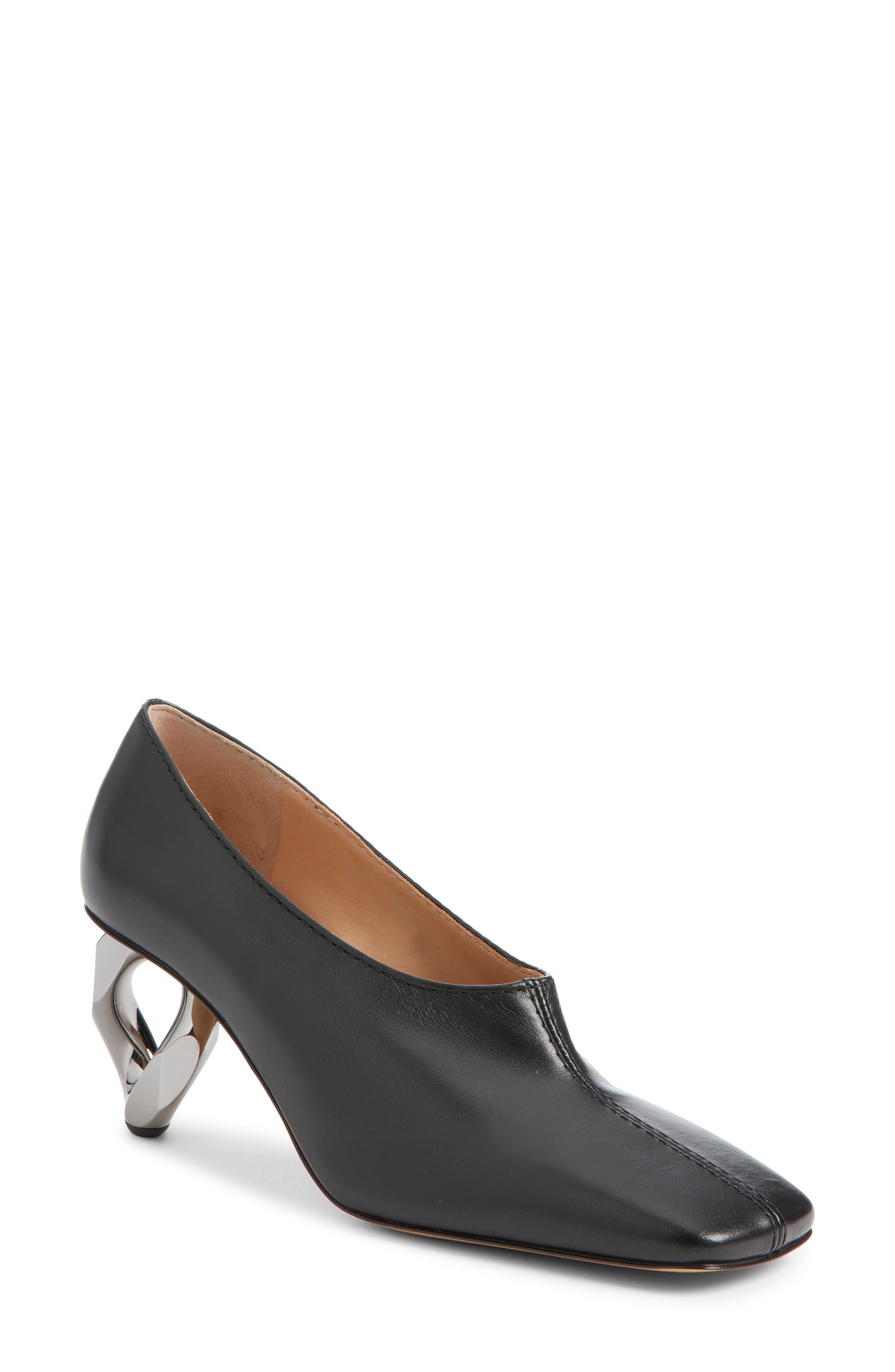 Stitch Chain Heel Square Toe Pump - image 1