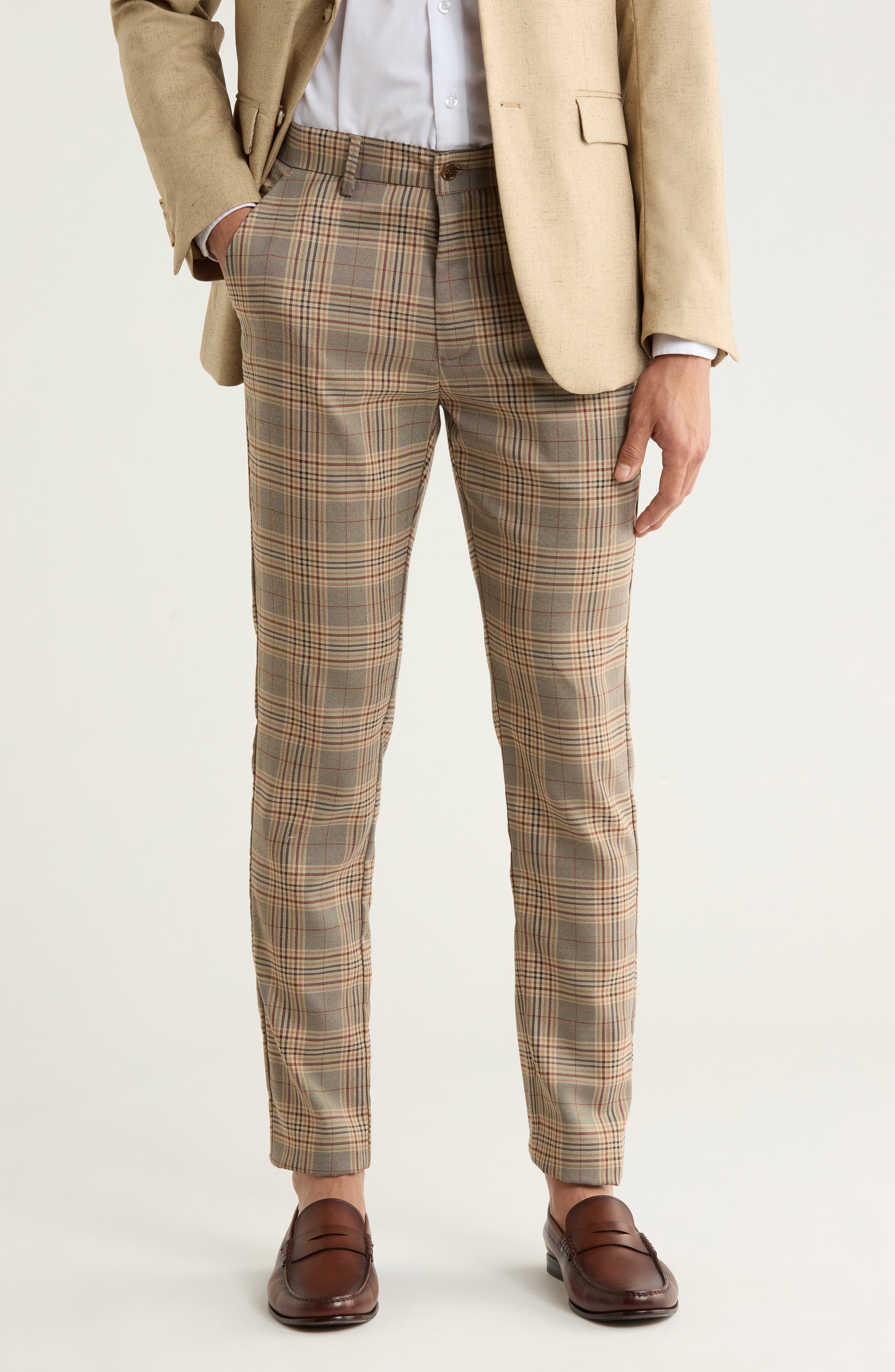 Plaid Straight Leg Trousers - image 1