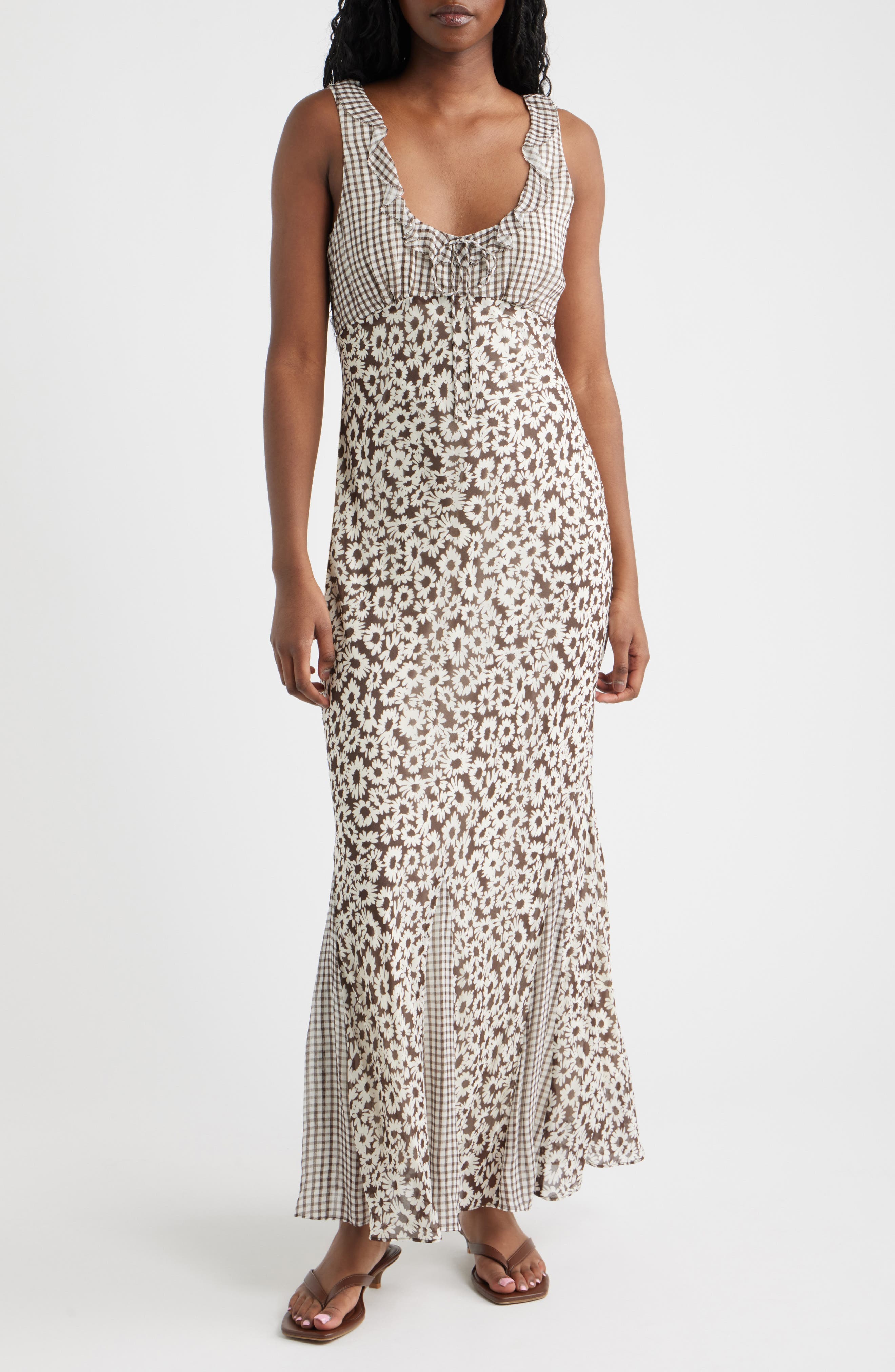Dahlia Mixed Print Maxi Dress - image 1