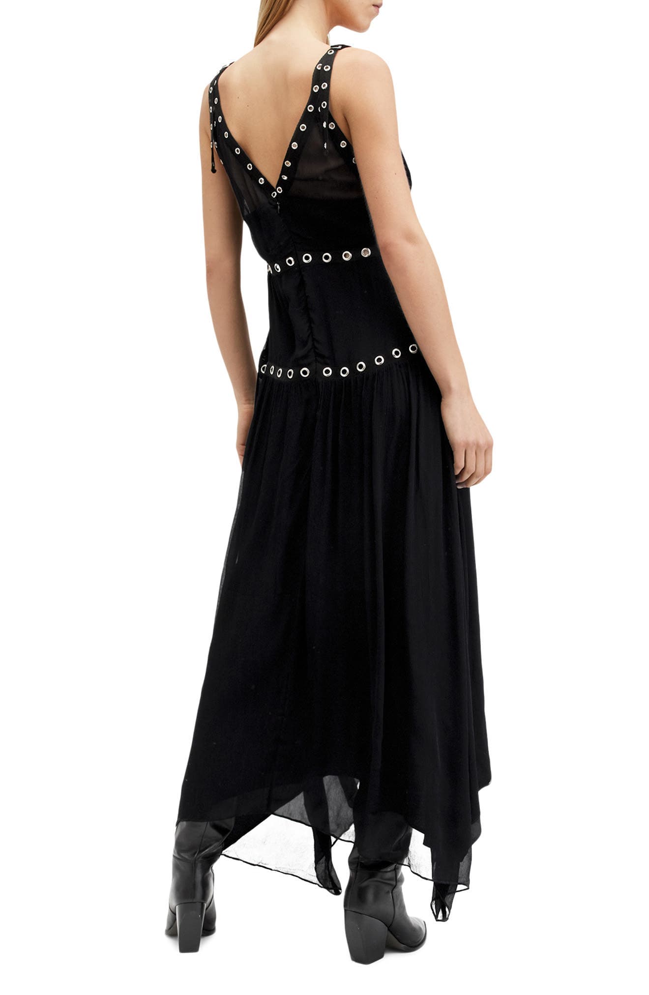 Zita Semisheer Eyelet V-Neck Dress - image 2