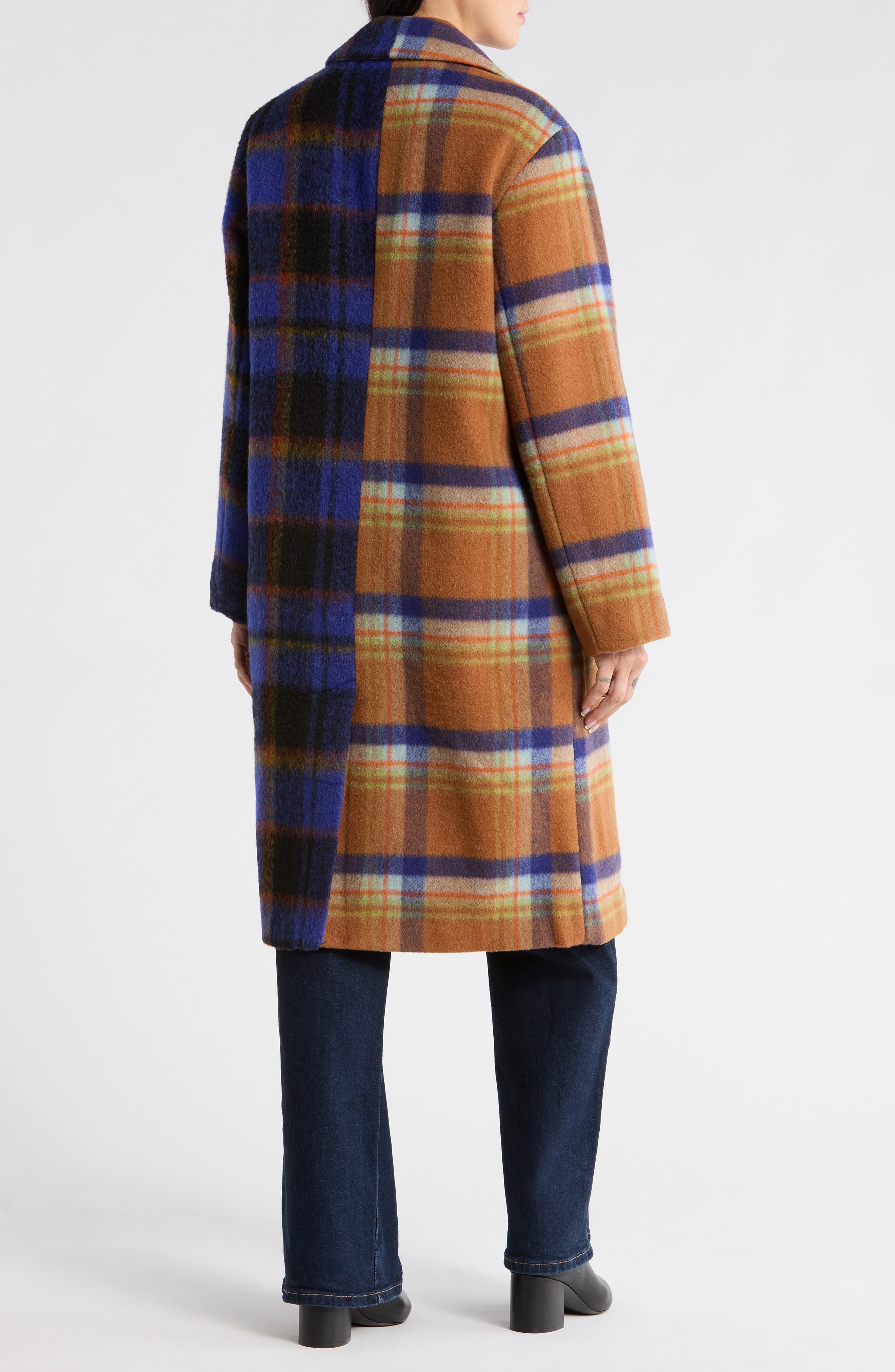 Plaid Wool Blend Overcoat - image 2