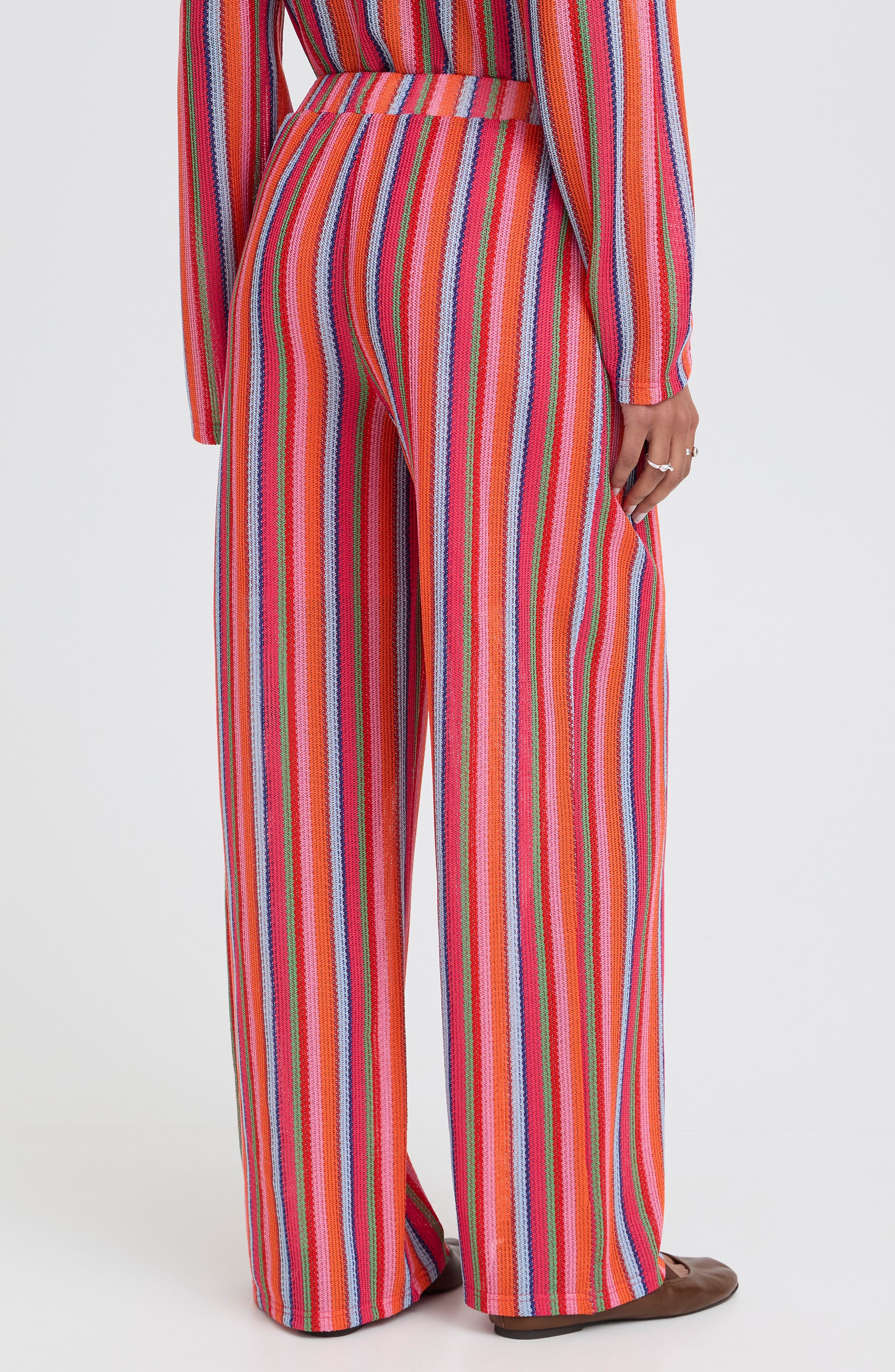 Multicolor Stripe Wide Leg Pants - image 2