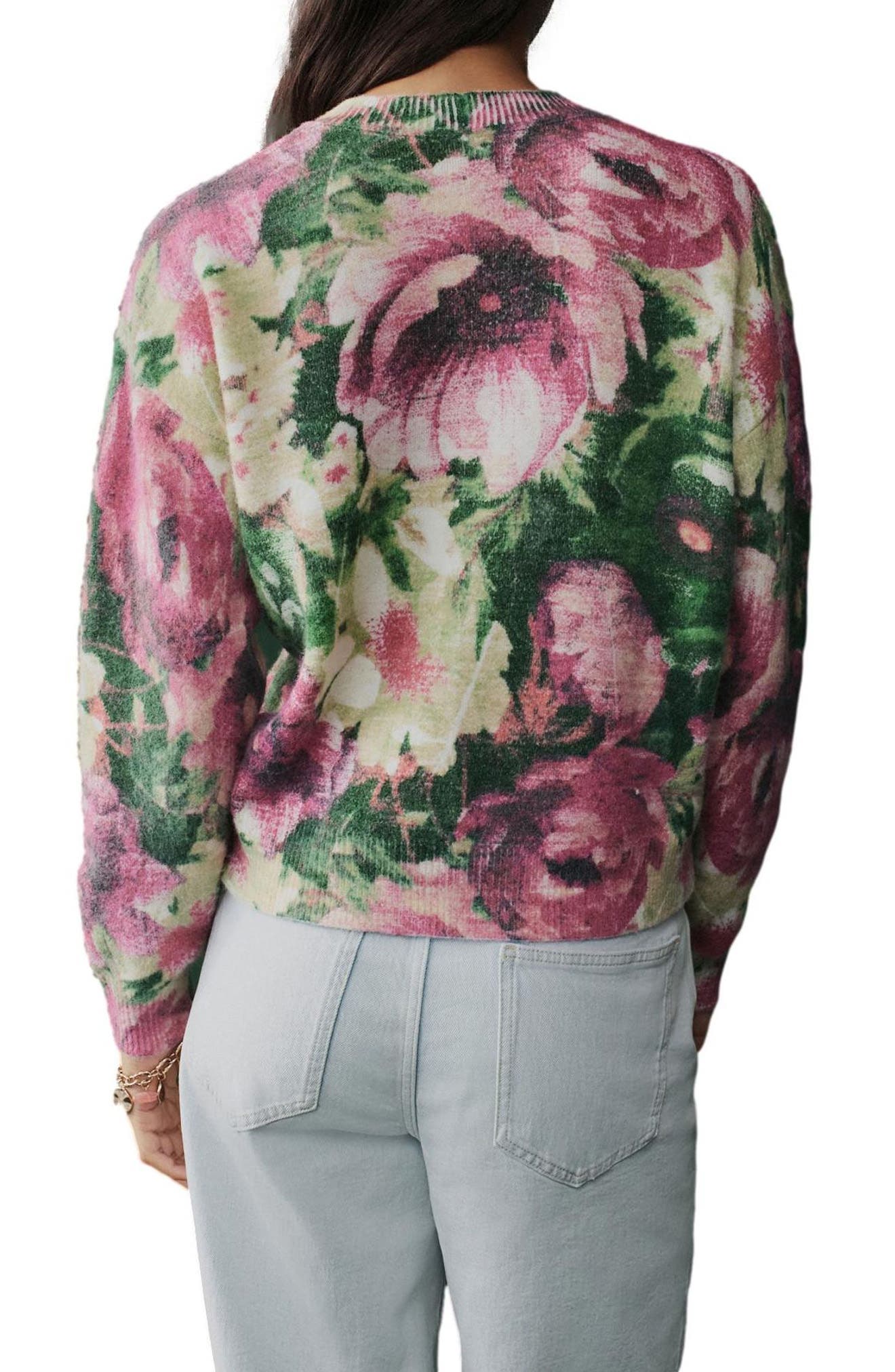 Floral Print Crewneck Sweater - image 2