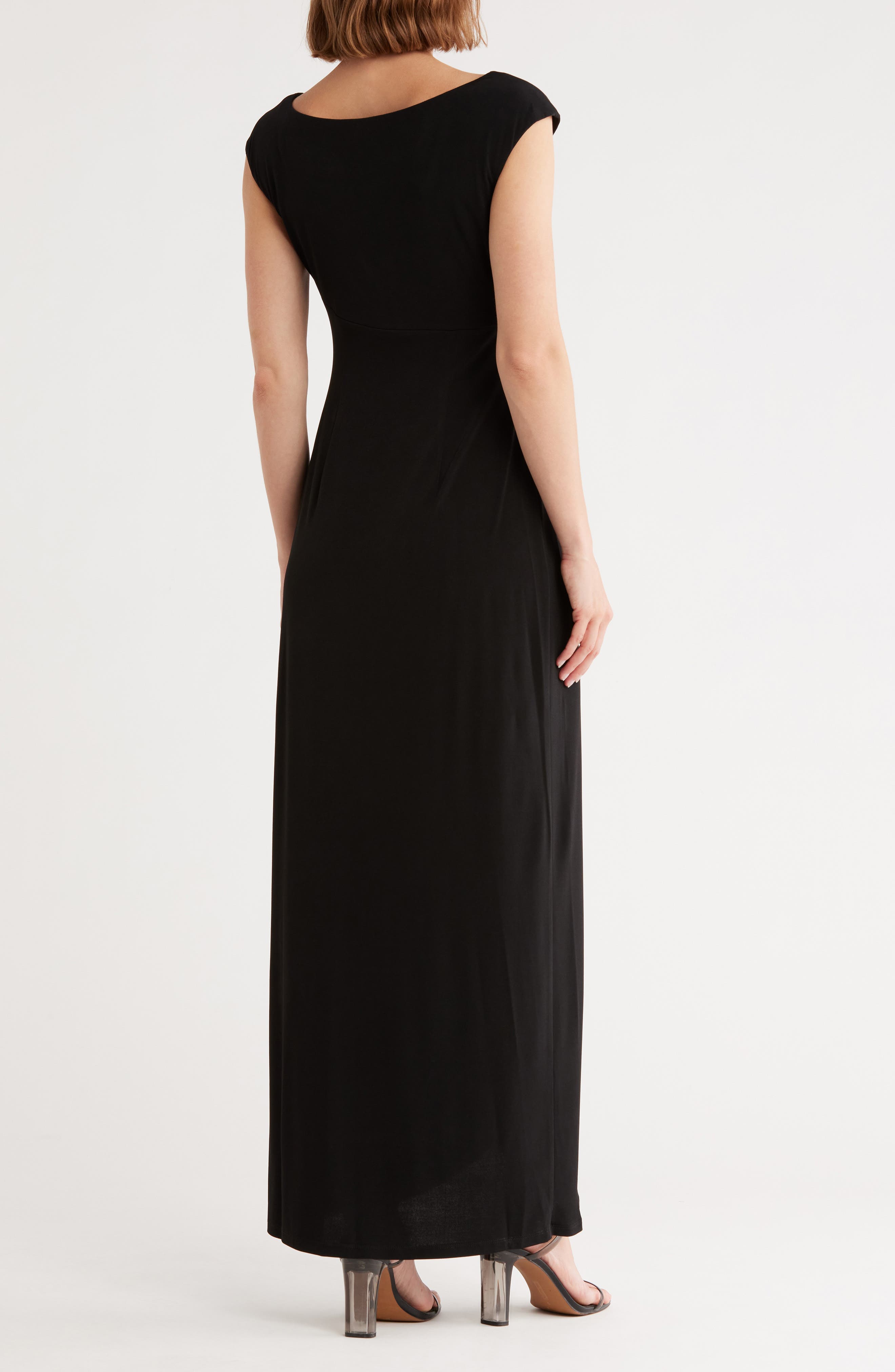 Crystal Notch Side Ruched Gown - image 2