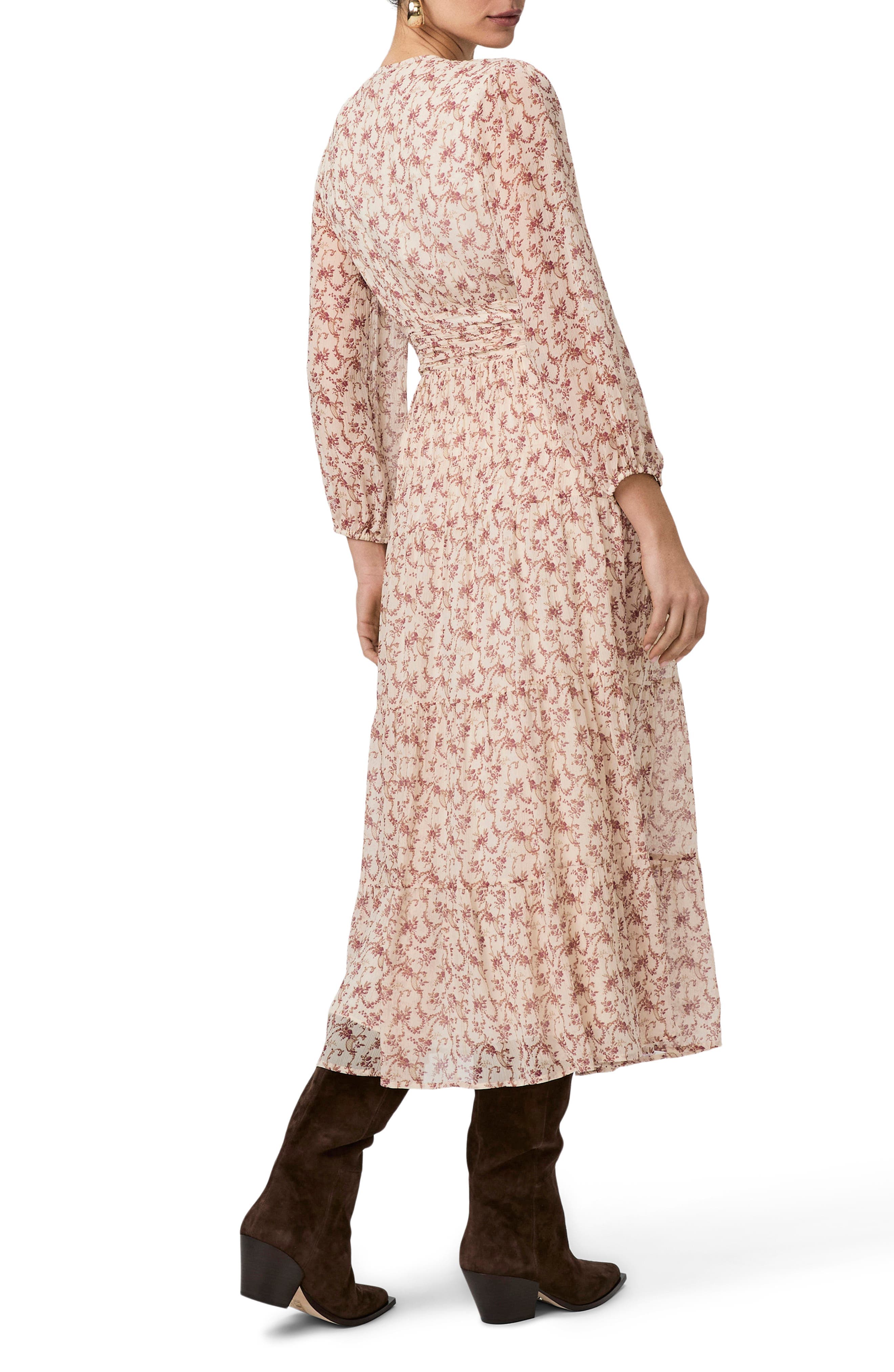 Nicolo Floral Long Sleeve Silk Chiffon Midi Dress - image 2