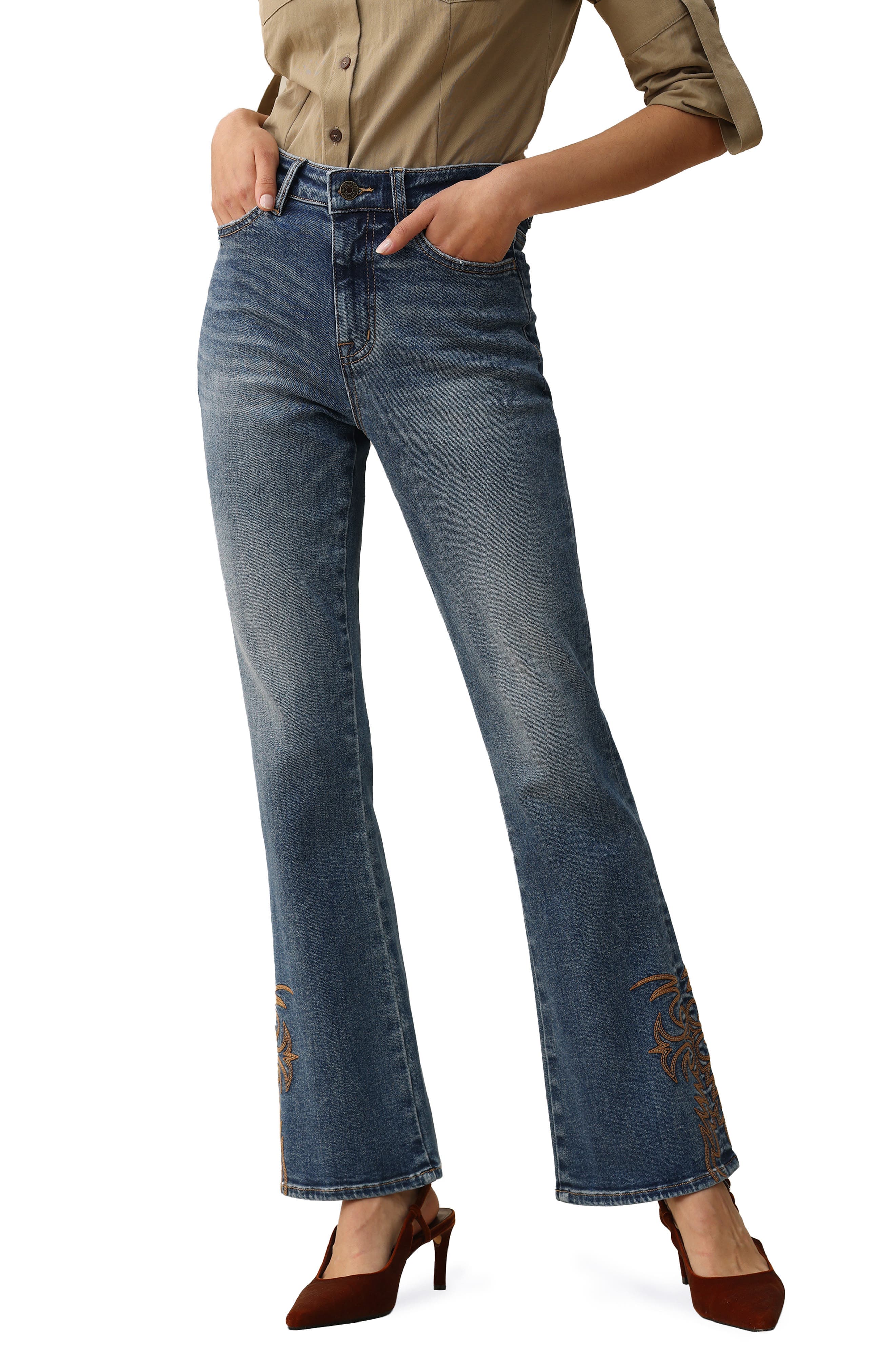 Embroidered Bootcut Jeans - image 1