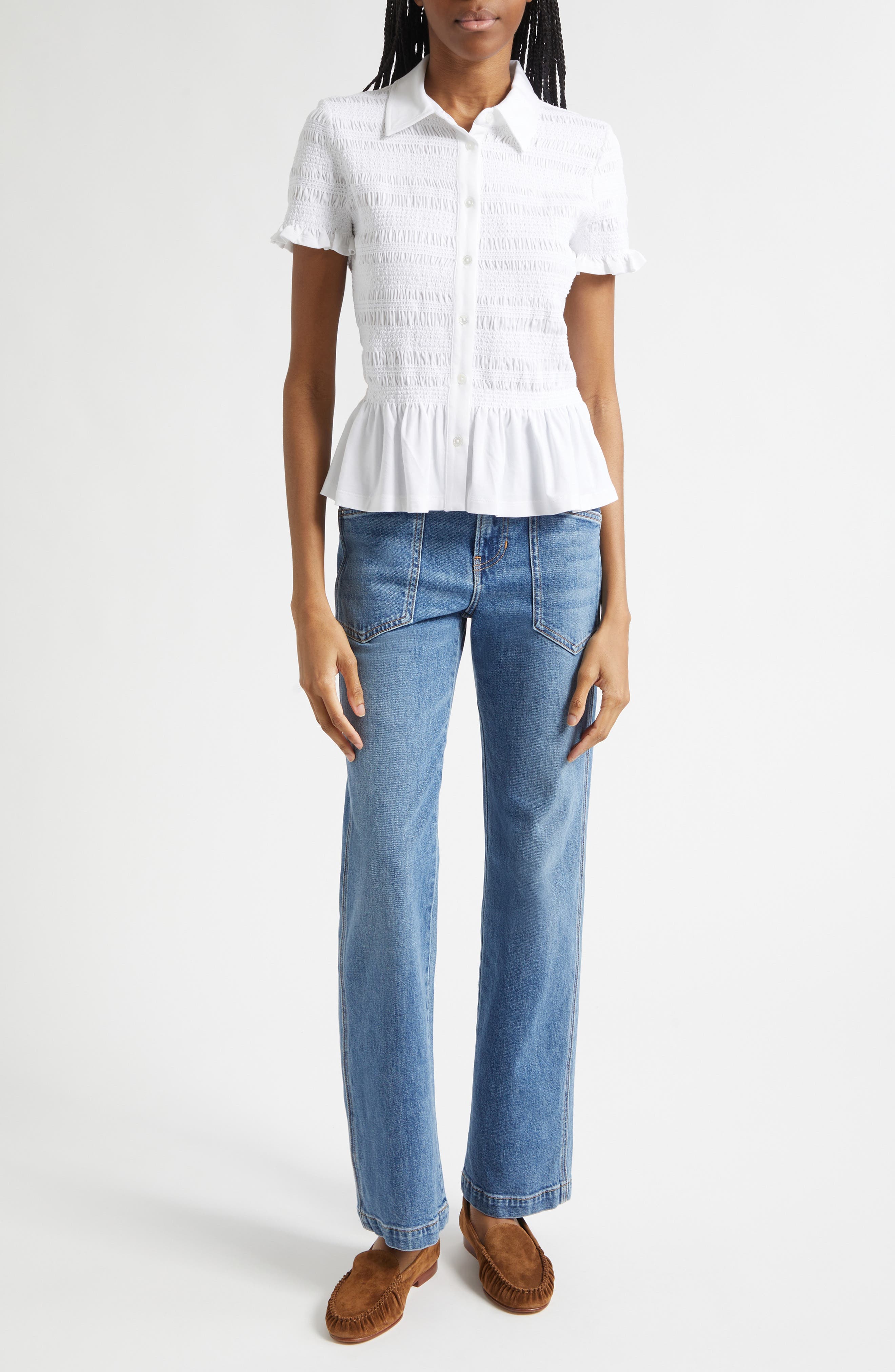 Ellisandra Shirred Peplum Top - image 2