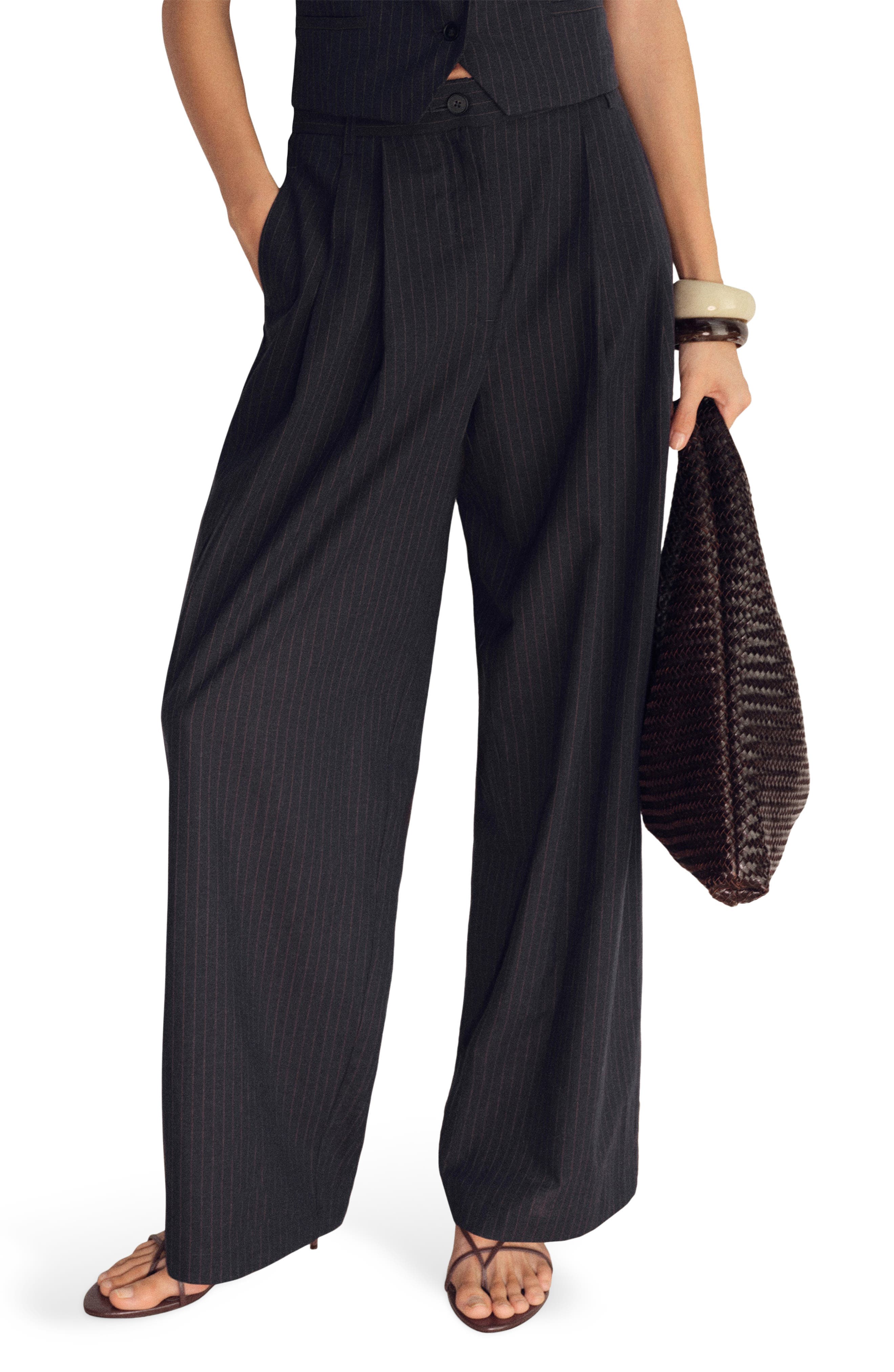 Straight Fit Cotton & Linen Suit Pants - image 1