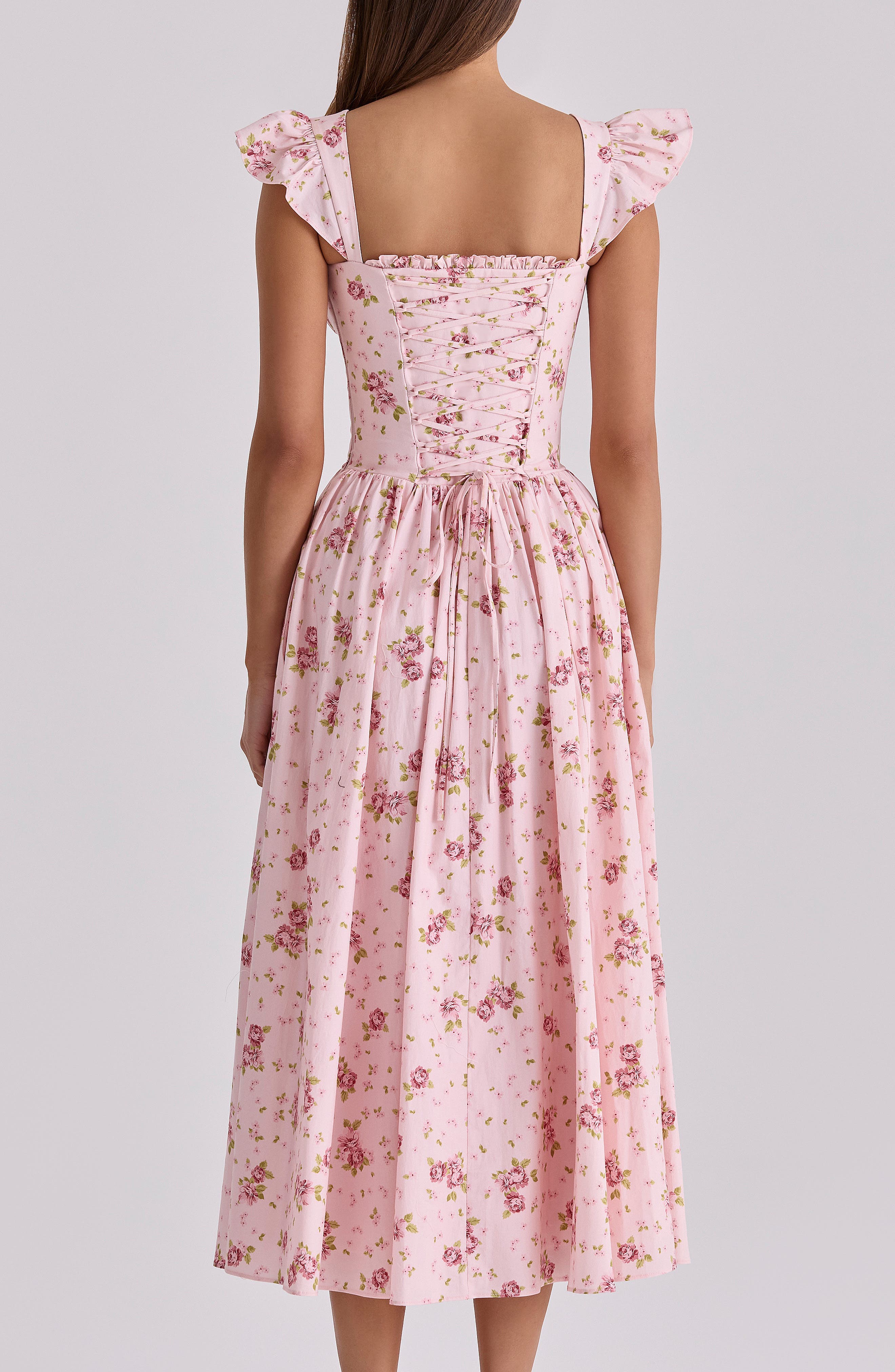 Livia Pink Rose Stretch Cotton Midi Dress - image 2