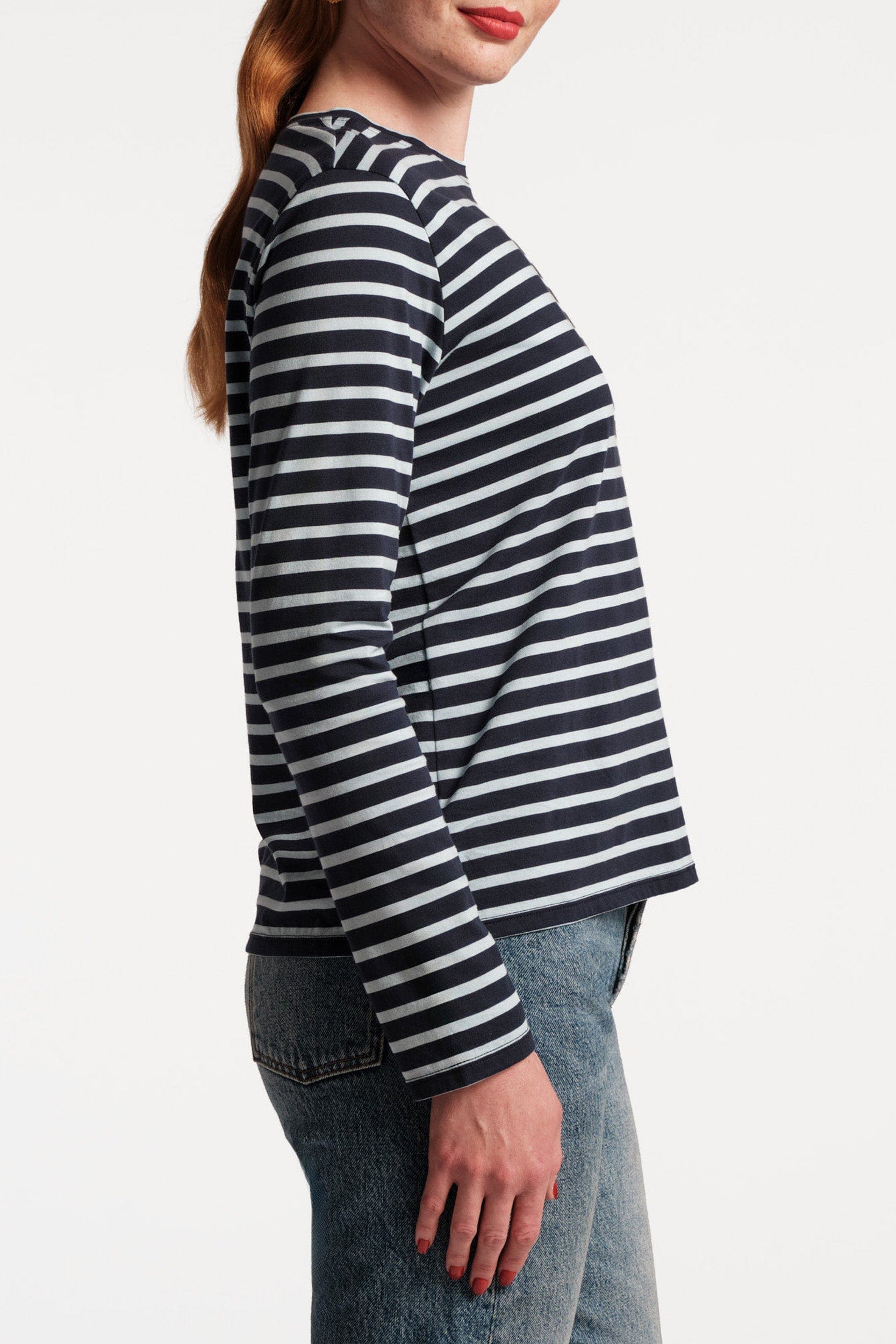 Long Sleeve Striped Tee Shirt Stripe 100% Pima Cotton - image 4