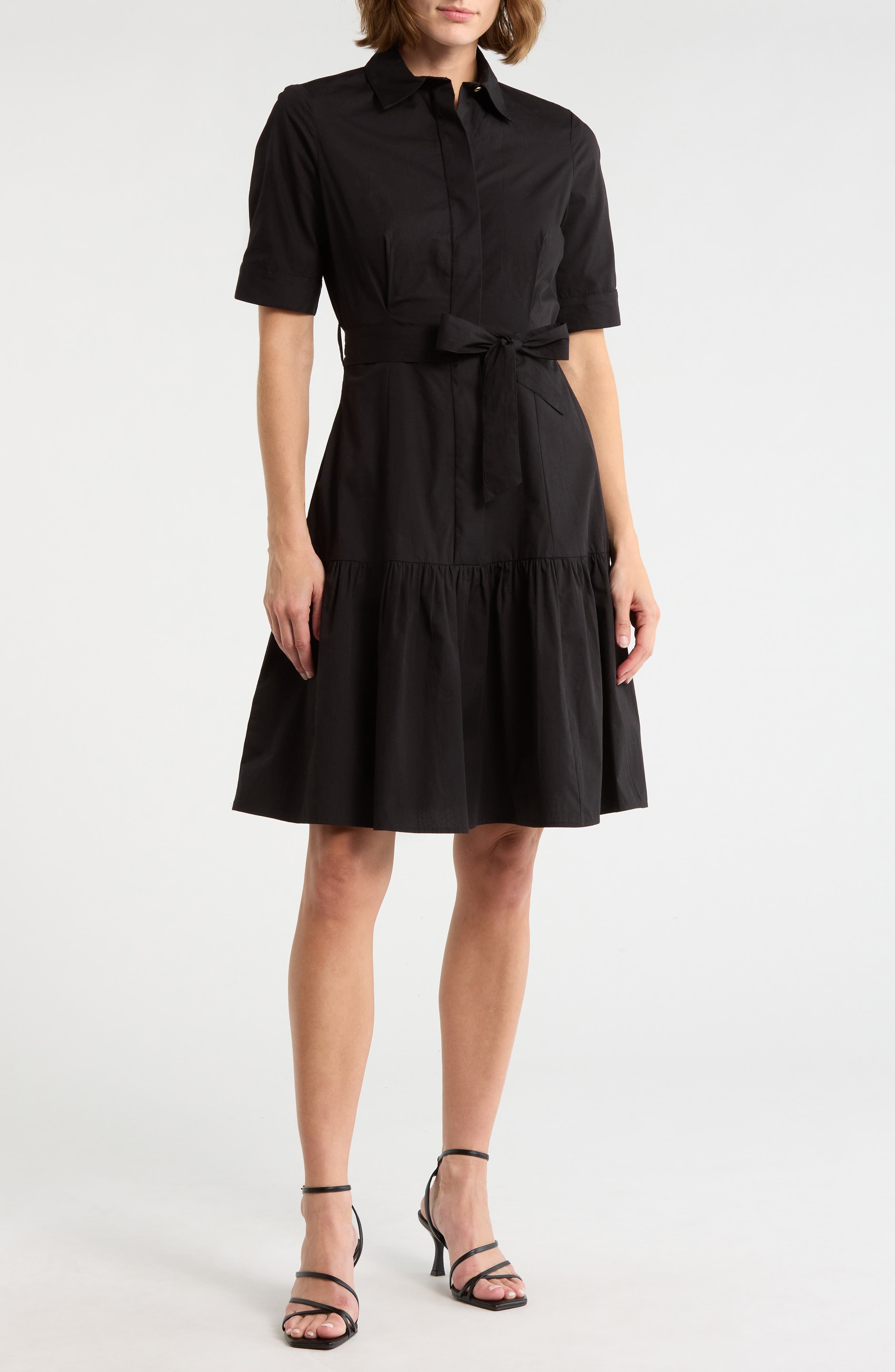 Short Sleeve Cotton Shirtdress - image 1
