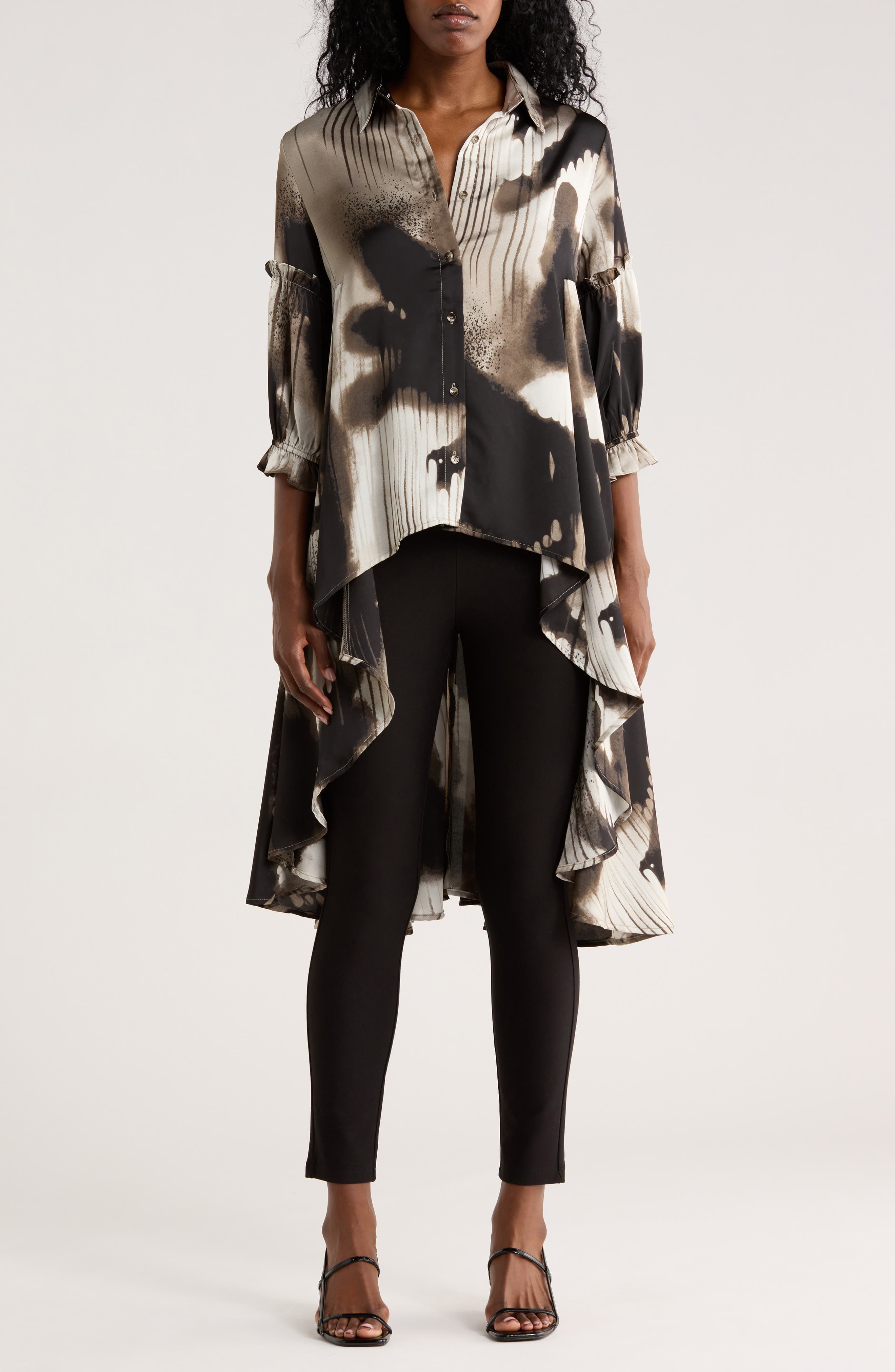 Three-Quarter Sleeve High-Low Top - image 1