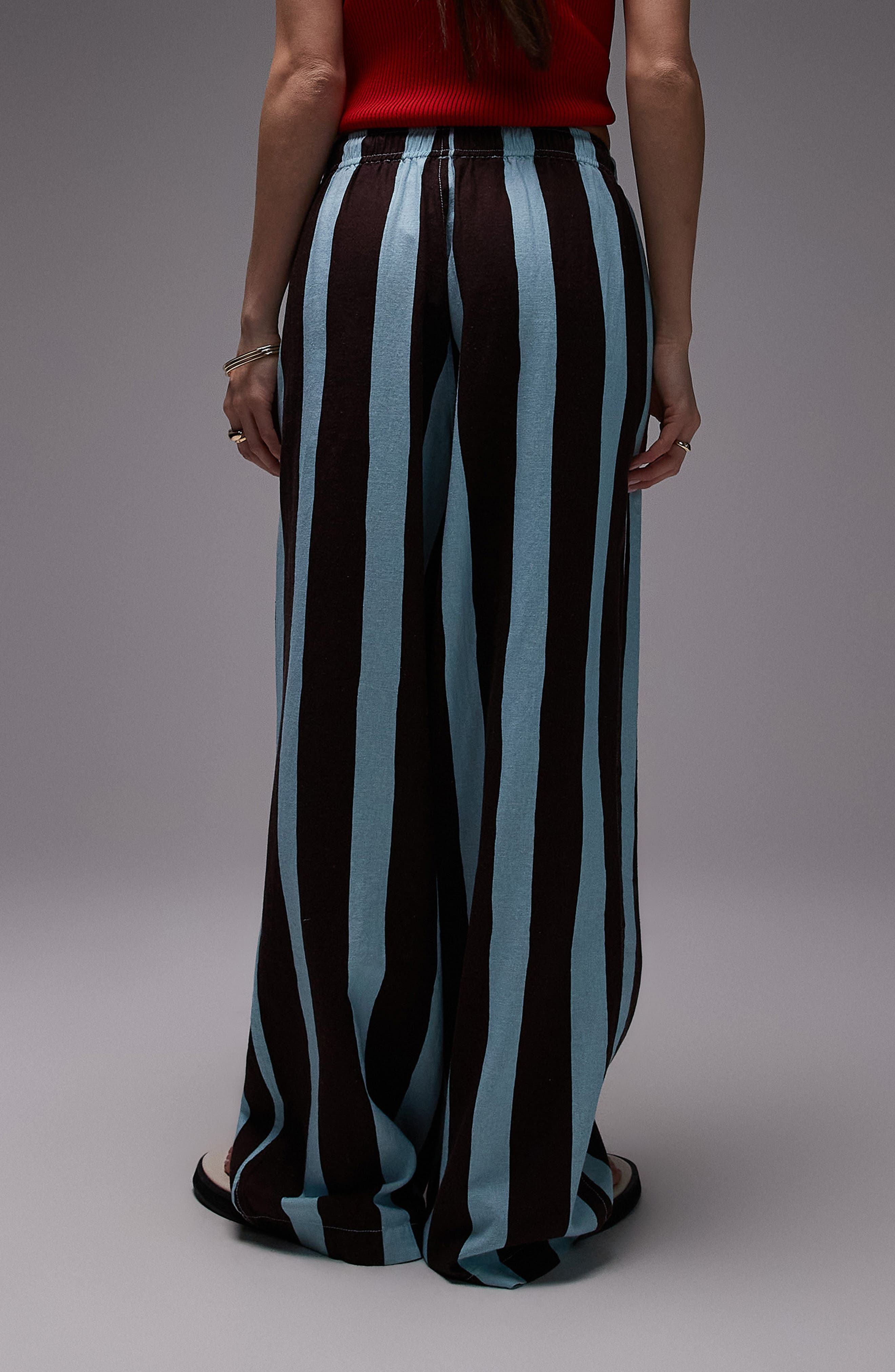 Stripe Linen Blend Drawstring Pants - image 2