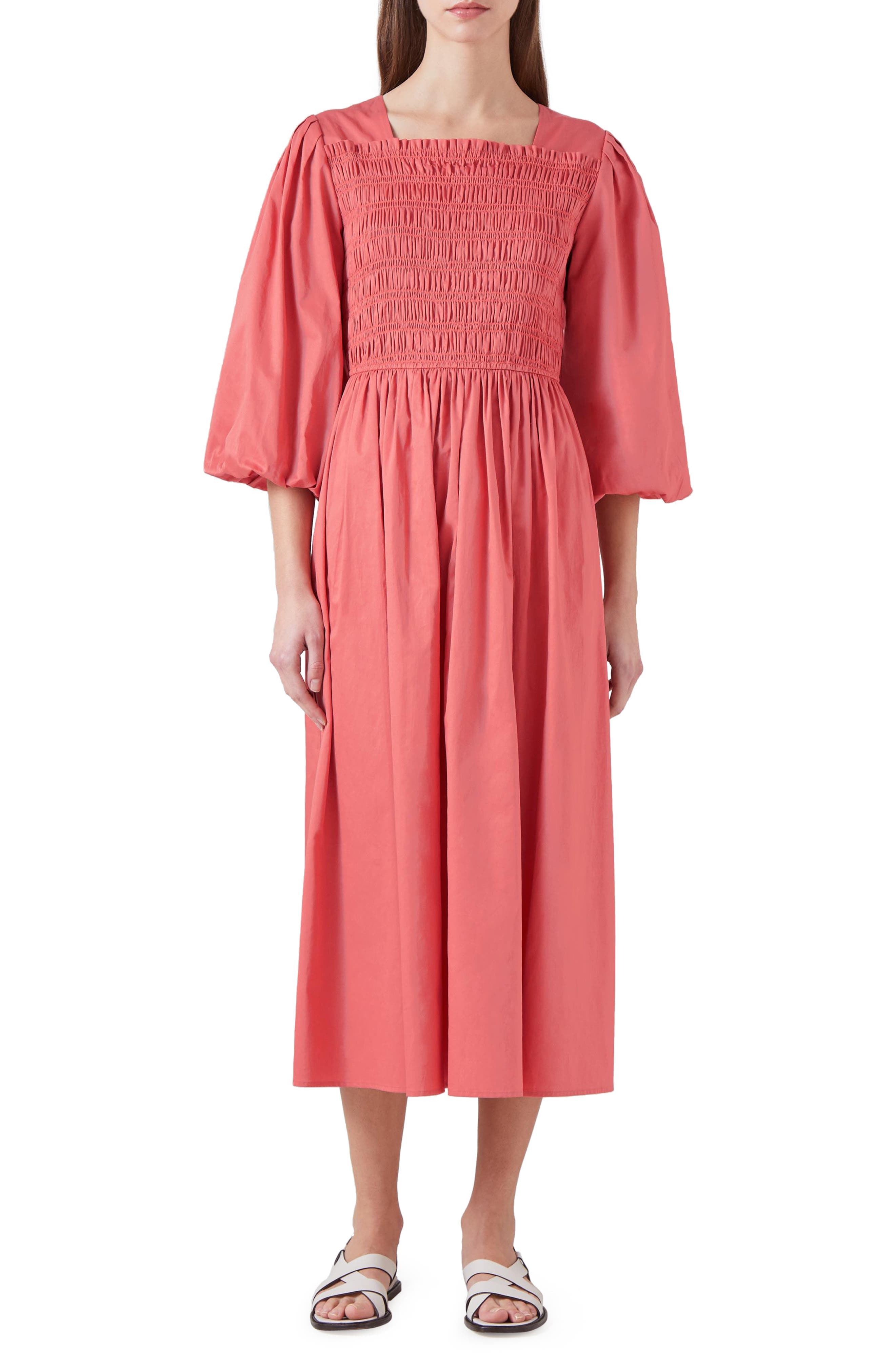 Calister Smocked Midi Dress - image 1