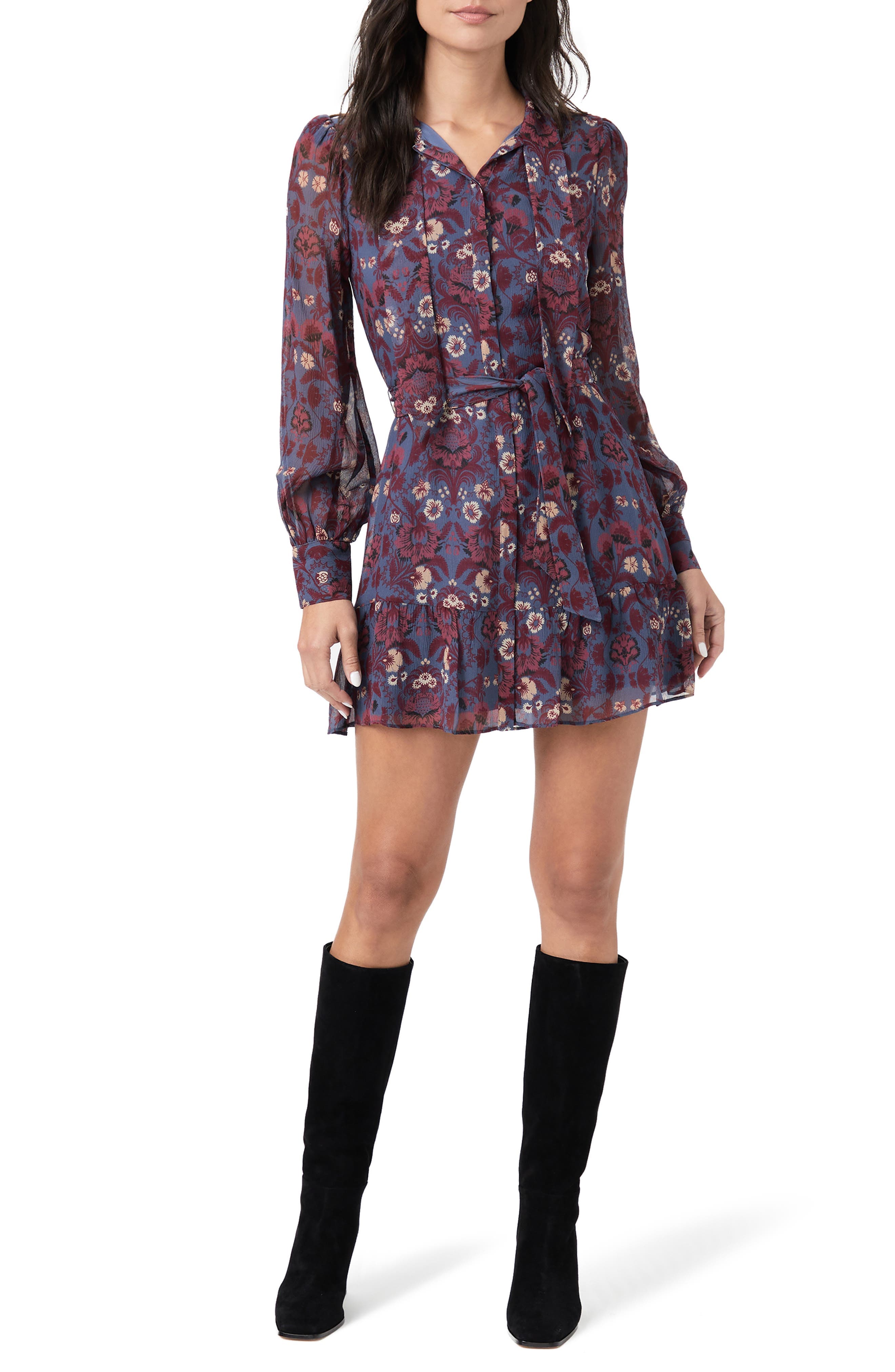 Vittoria Long Sleeve Silk Minidress - image 1