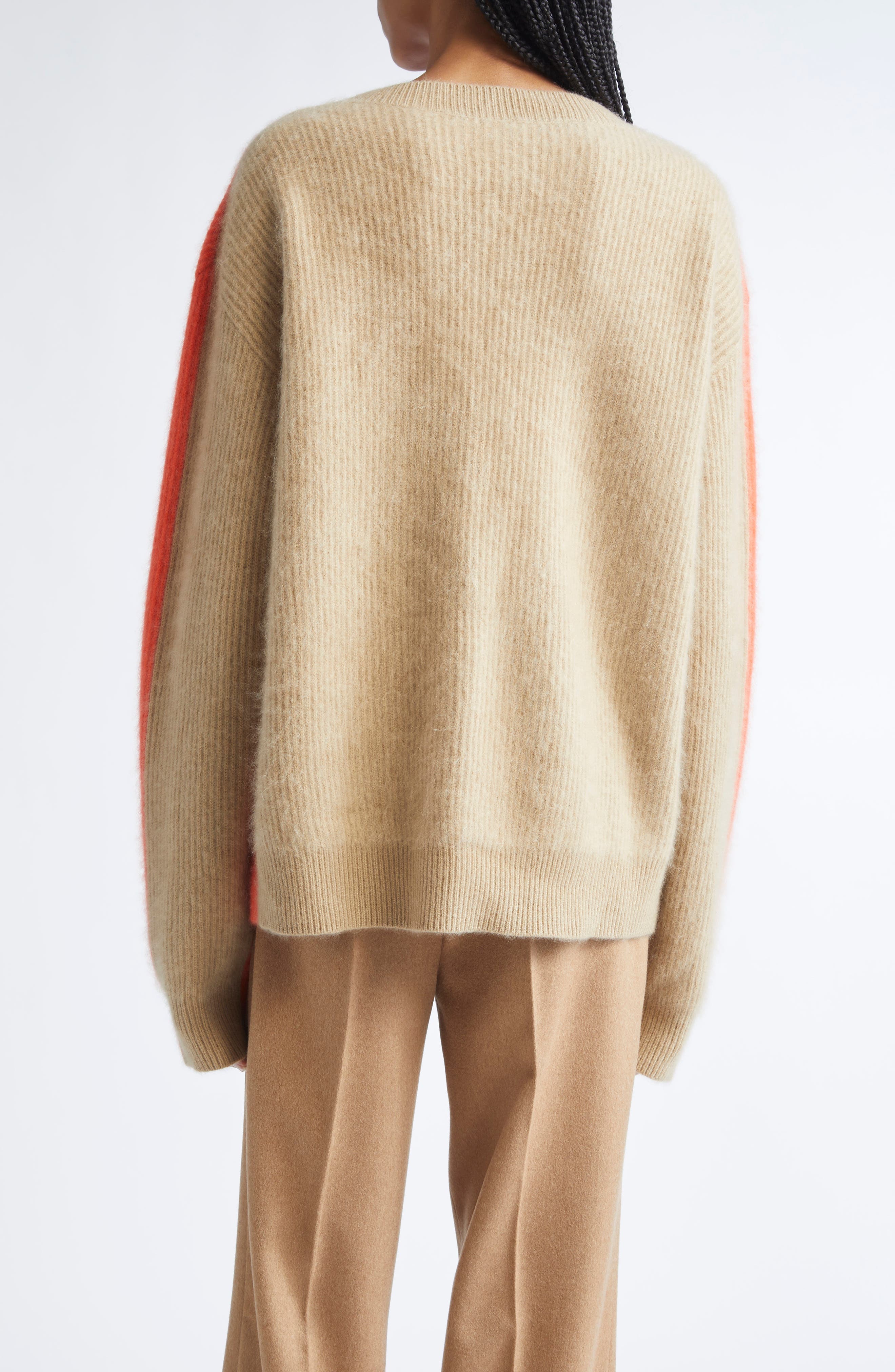 Halas Colorblock Rib Merino Wool & Cashmere Crewneck Sweater - image 2
