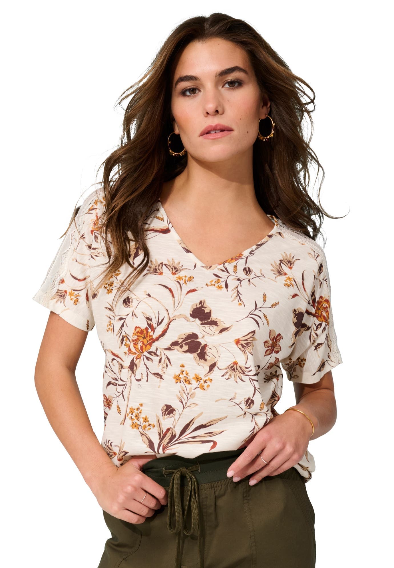Plus Size Lace Trimmed Textured Tee - image 4
