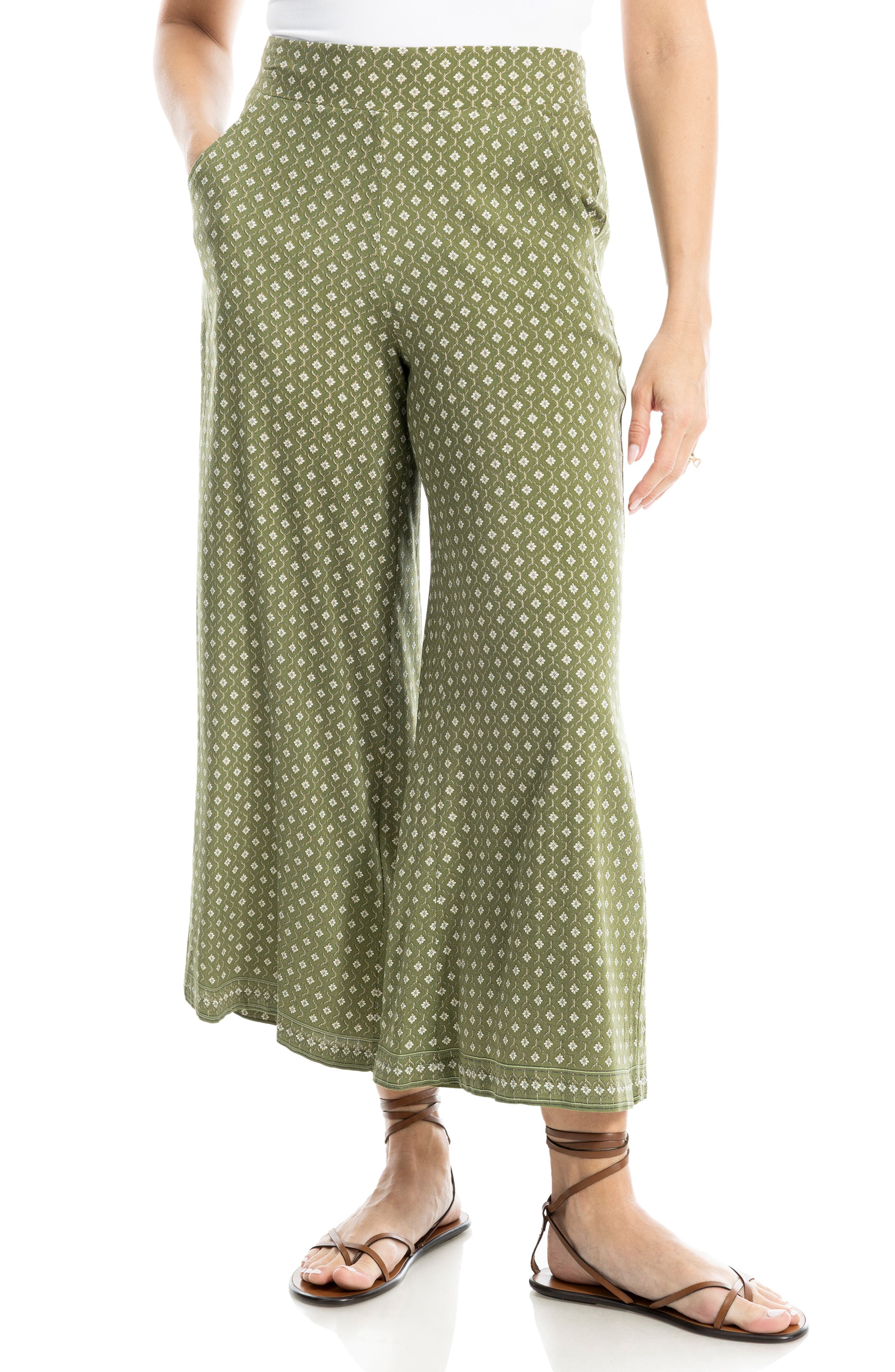 Wide Leg Pull-On Crop Pants - image 3