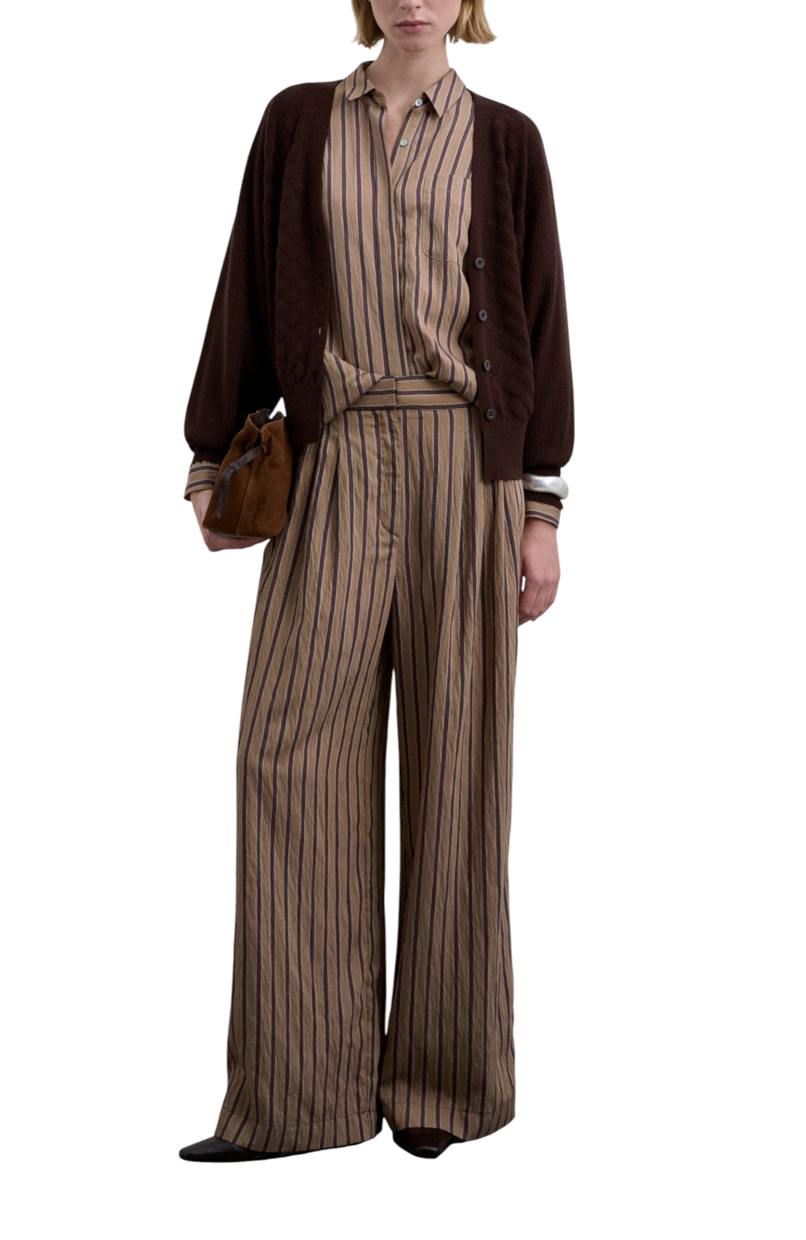 Striped Pleated Trousers - image 2