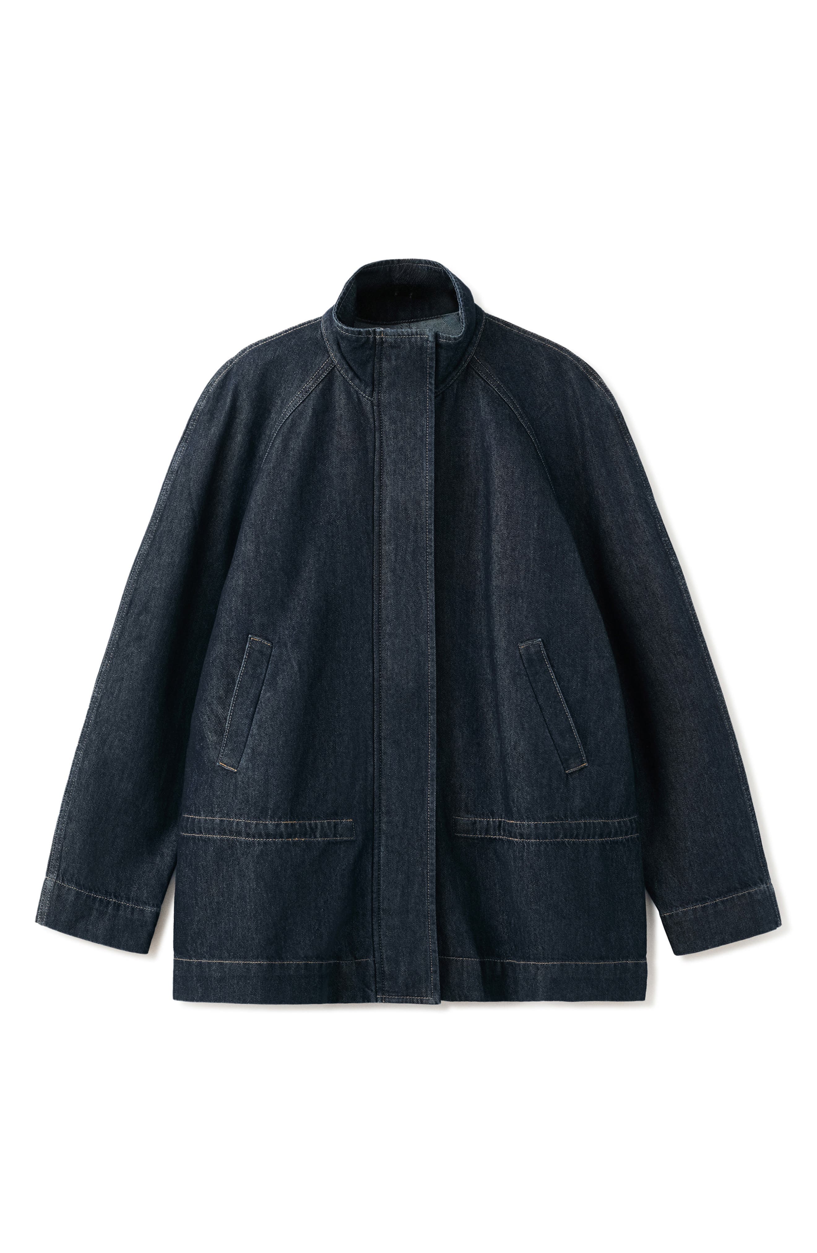 Gathered Waist Denim Parka - image 1