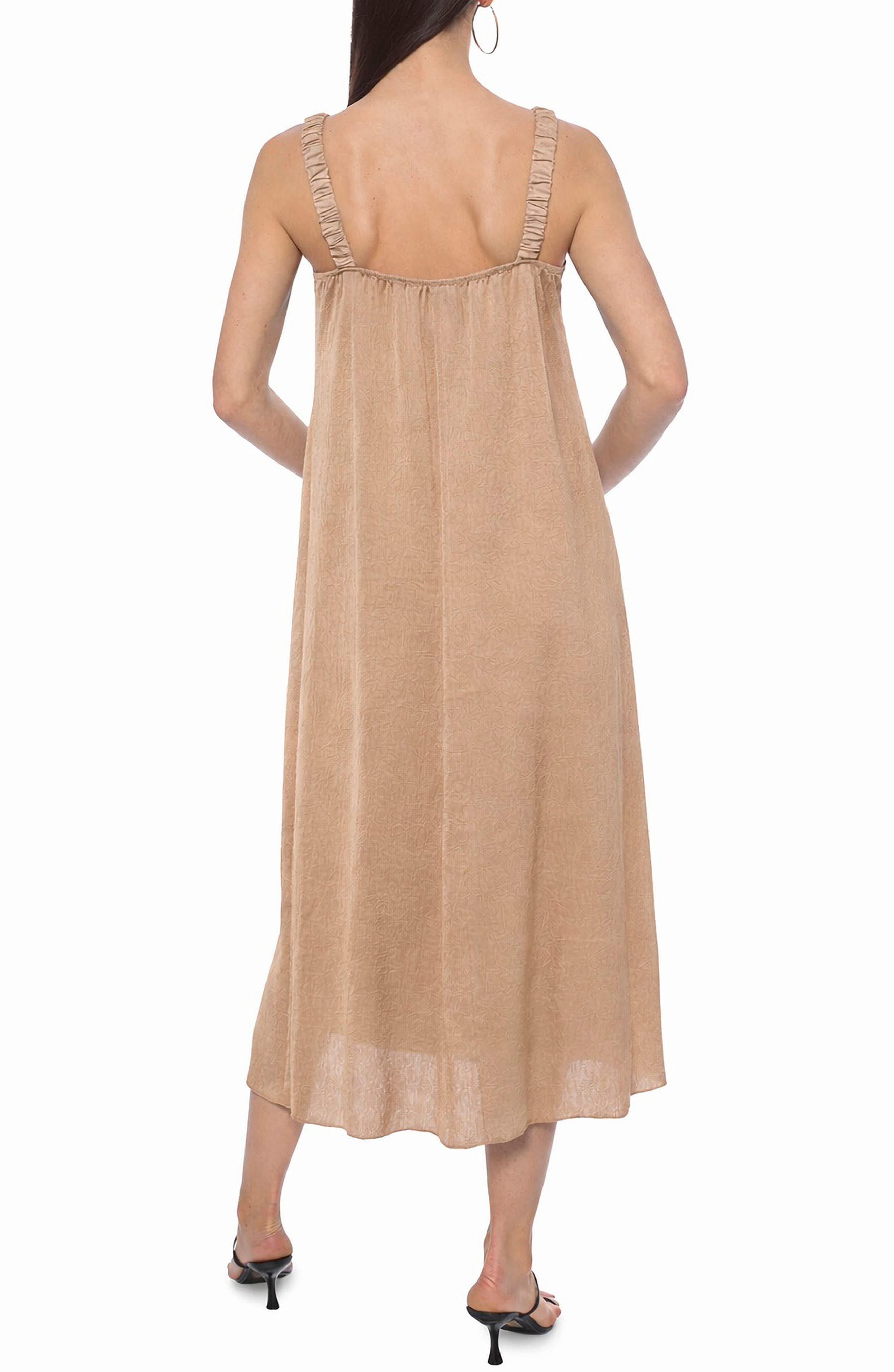 Ruched Strap V-Neck Midi Dress - image 4