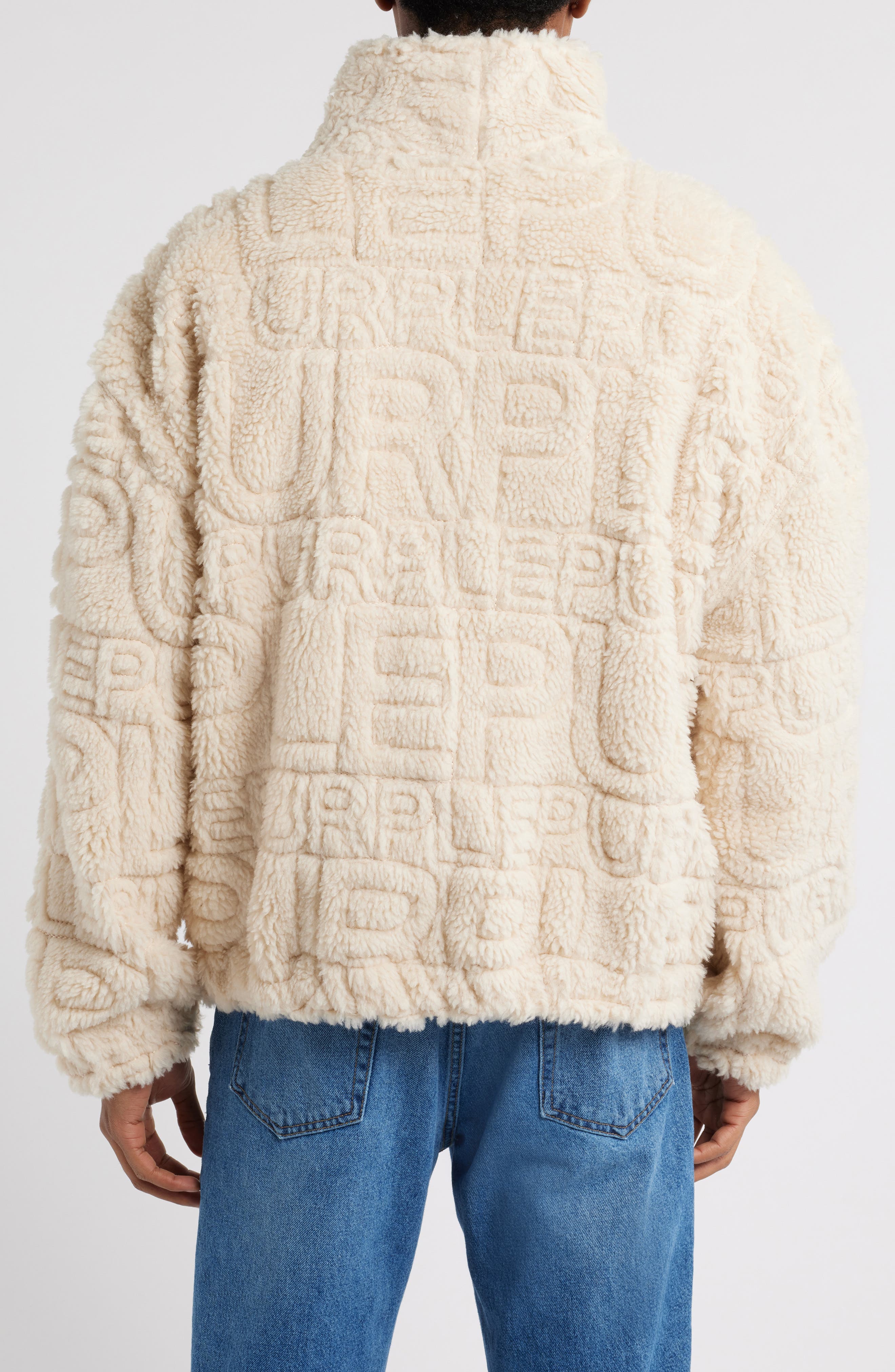 Wordmark Repeat High Pile Fleece Jacket - image 2