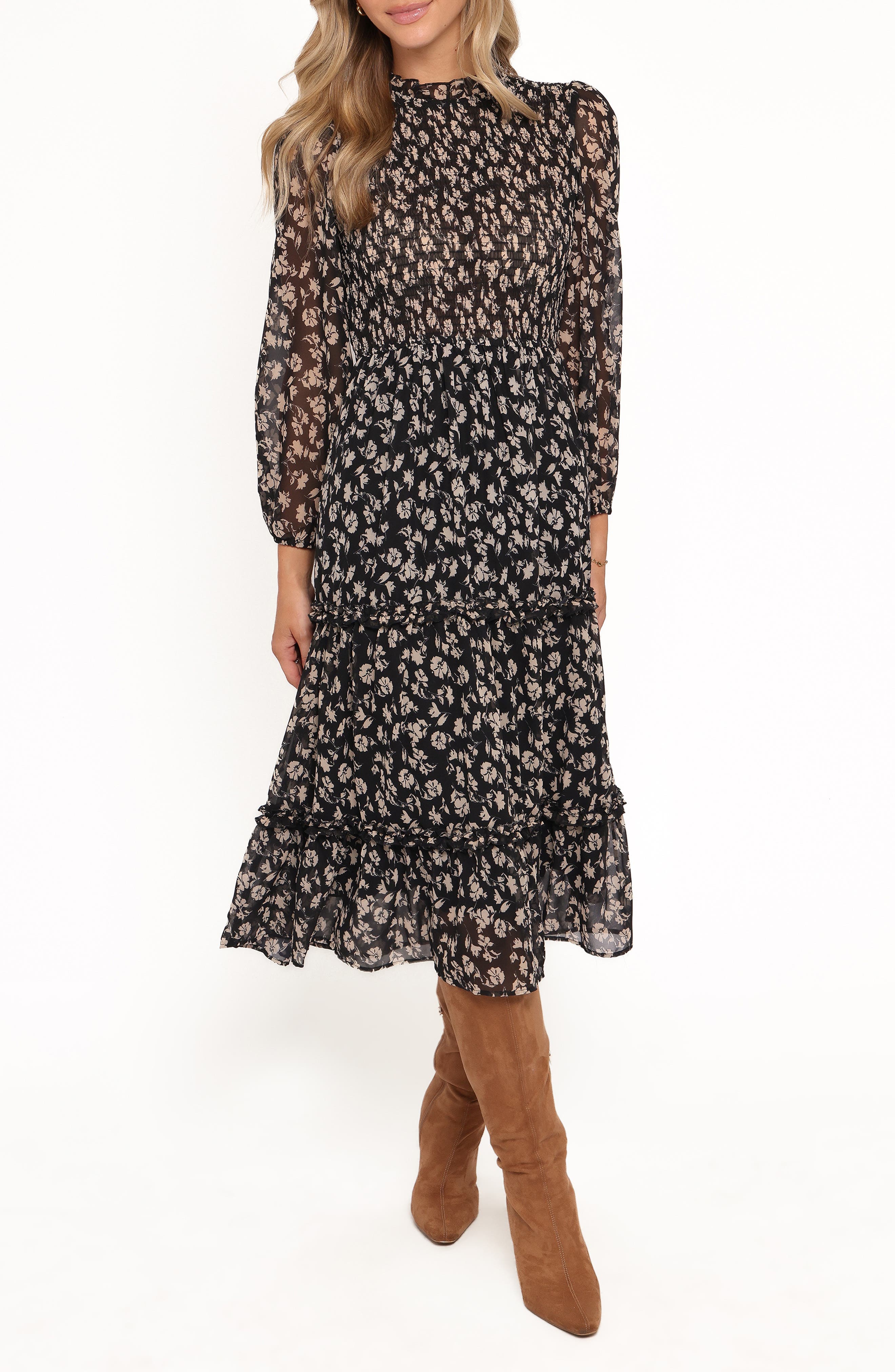 Edwina Floral Print Long Sleeve Dress - image 1