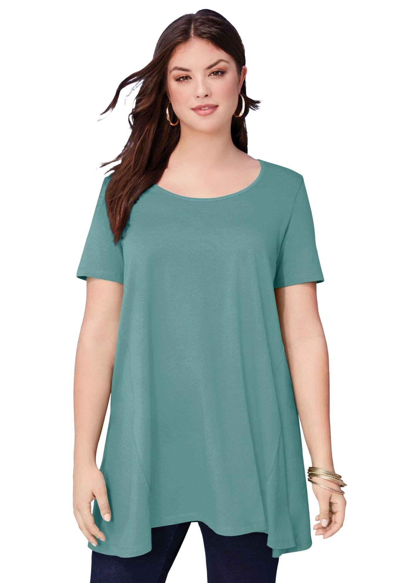 Plus Size Cotton Ultimate Scoopneck Swing Tunic - image 3