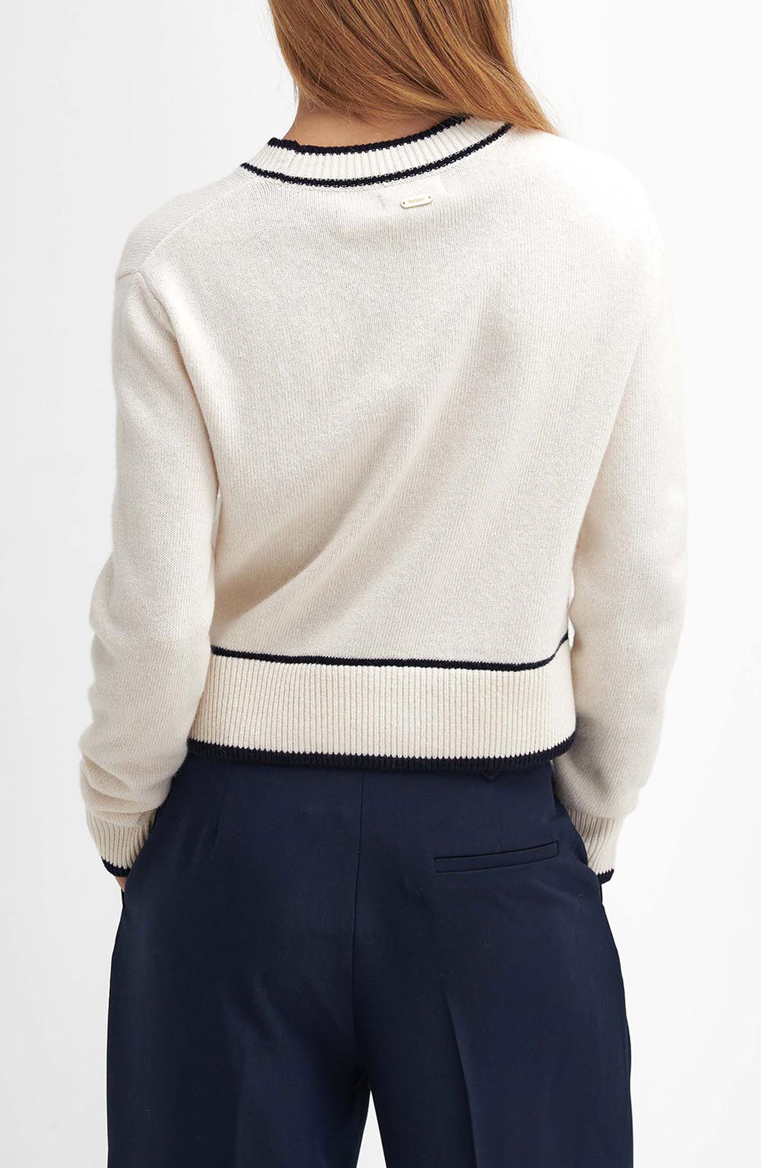 Rochelle Tipped Crop Wool & Cotton Sweater - image 2