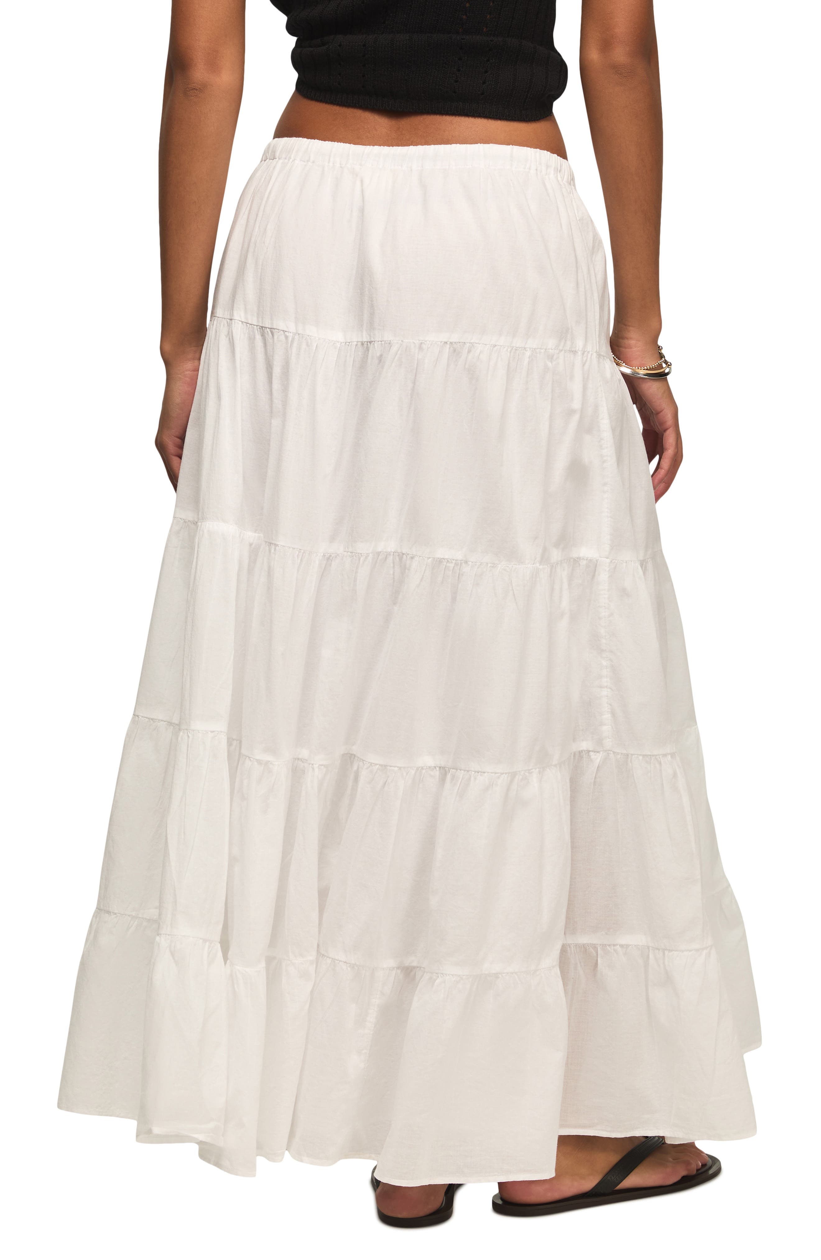 Tiered Poplin Maxi Skirt - image 2