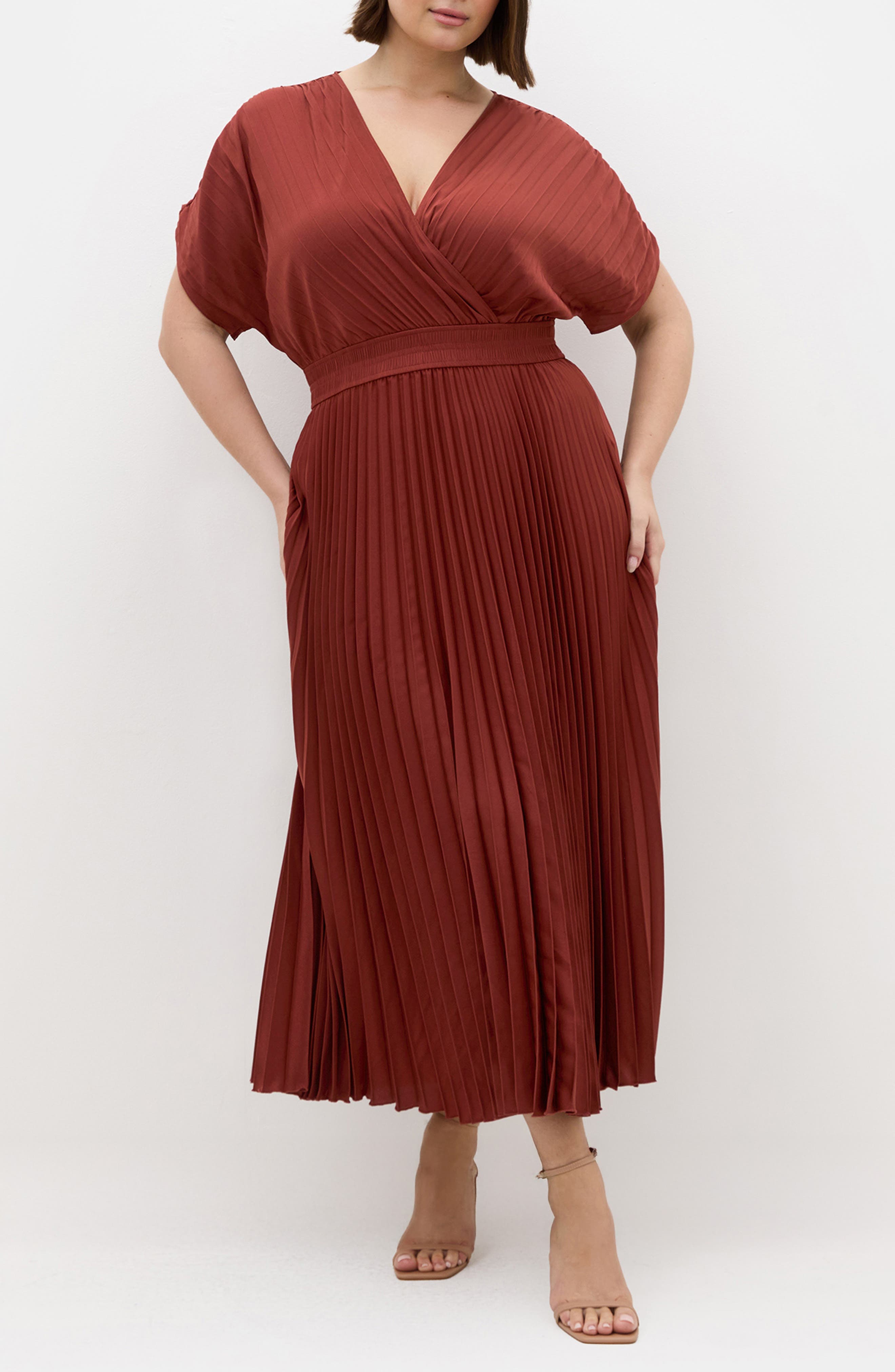 Elia Faux Wrap Pleated Dress - image 5