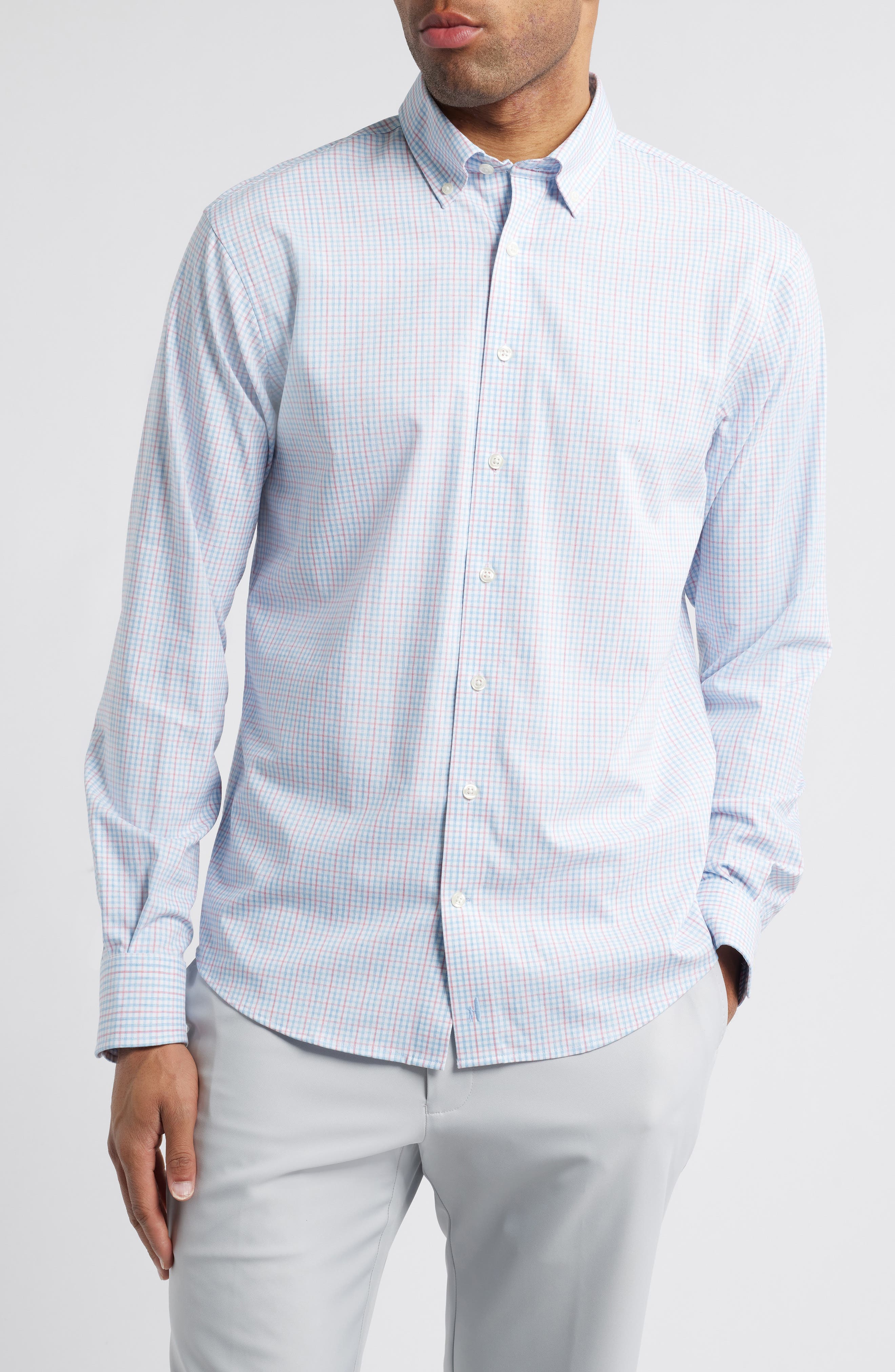Koby Gingham Performance Button-Down Shirt - image 5