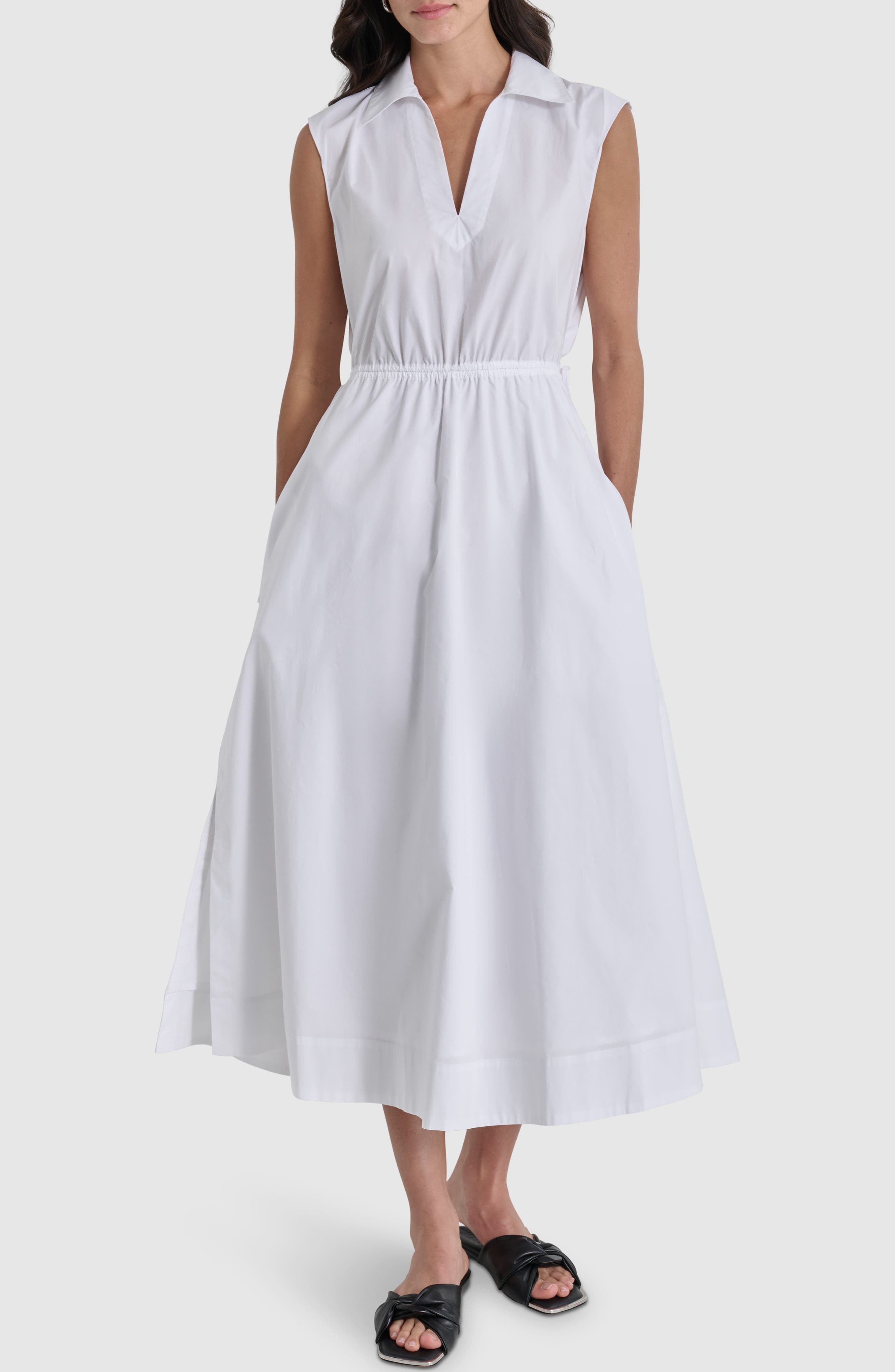 Cutout Back Cotton Poplin Maxi Dress - image 3