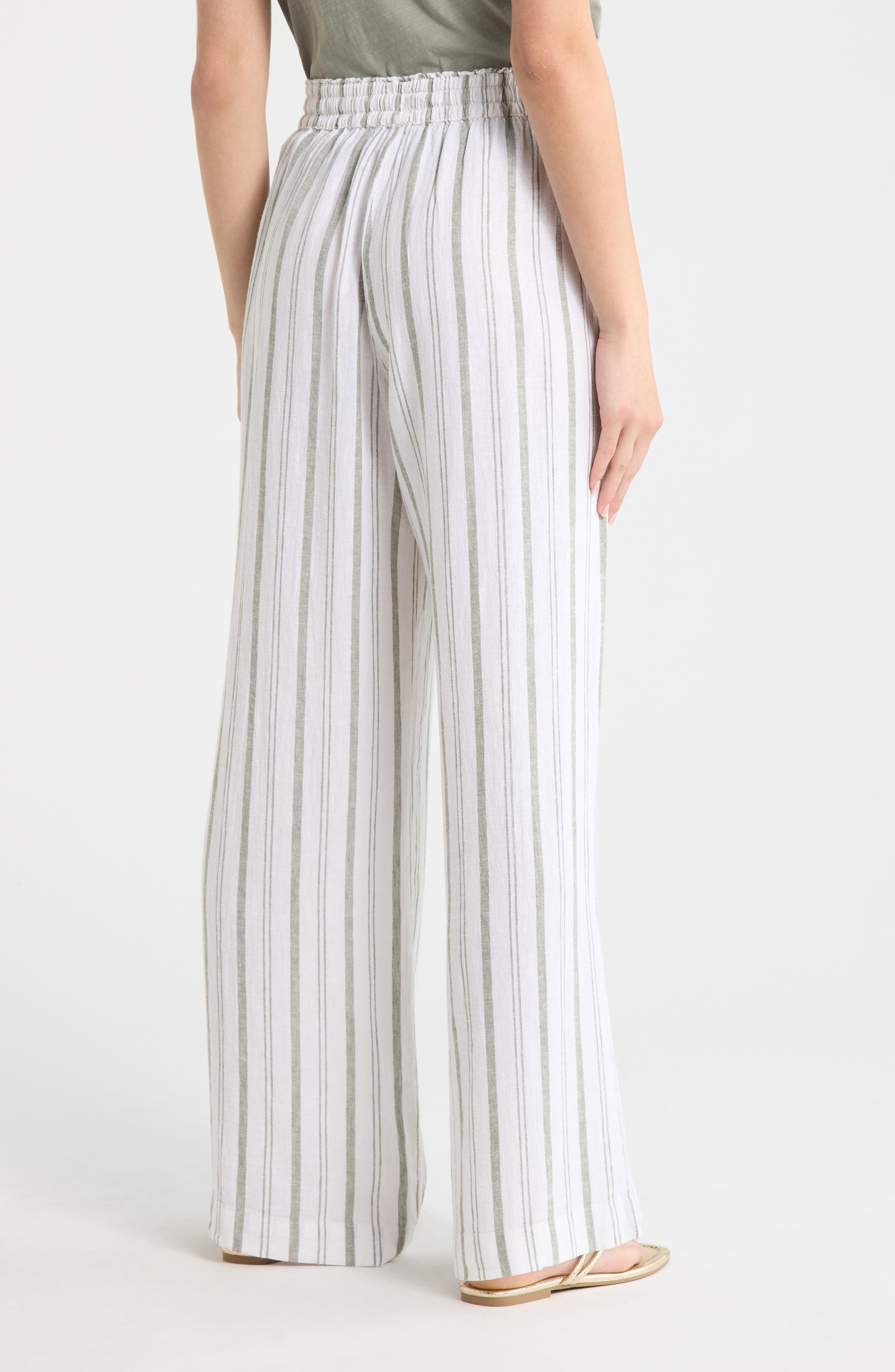 Stella Stripe Linen Blend Paperbag Pants - image 2