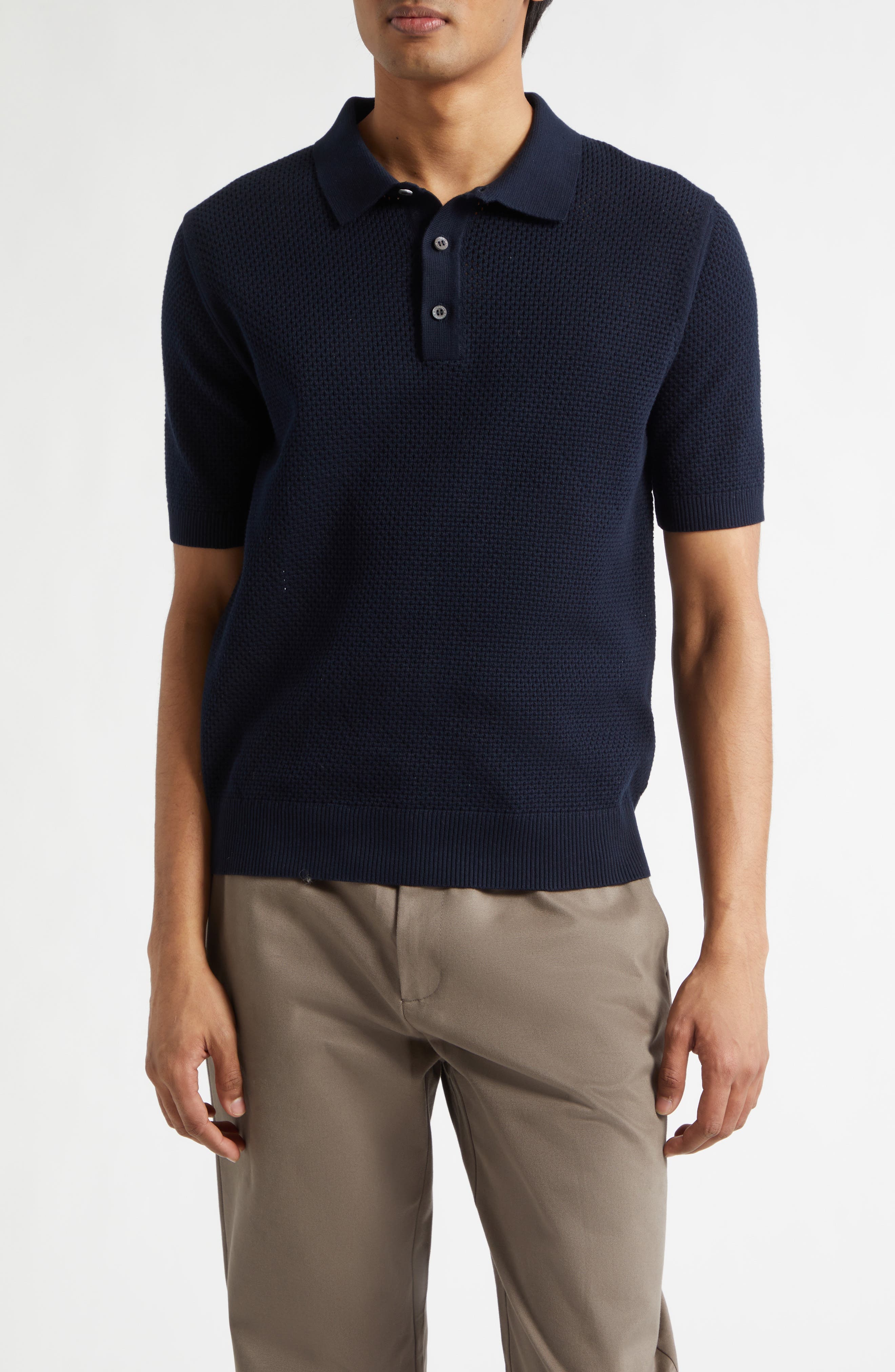 Cotton Mesh Polo - image 3