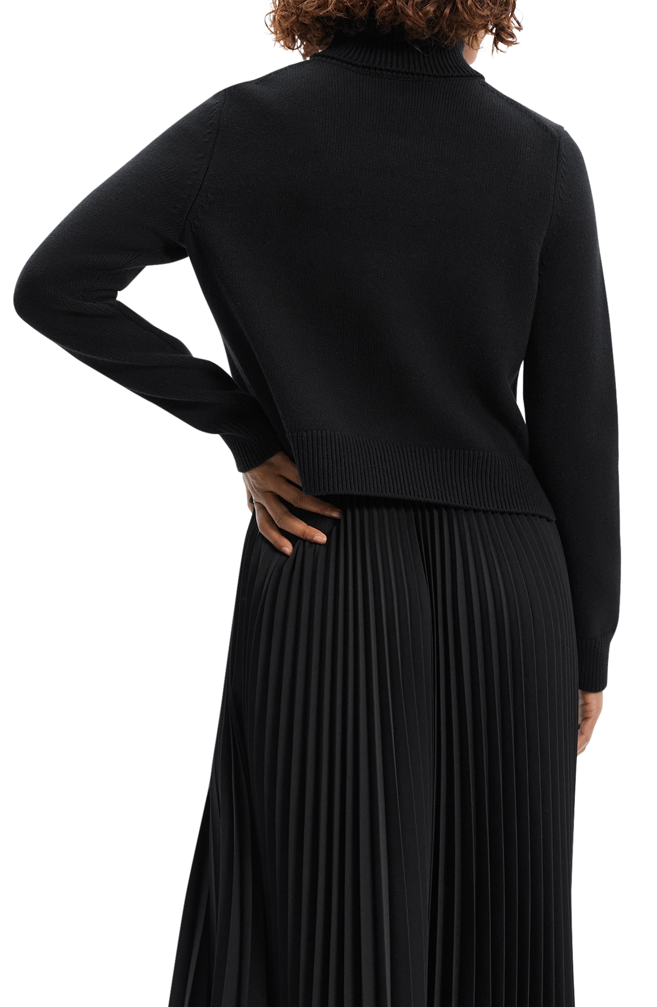 Long Sleeve Mixed Media Dress - image 2